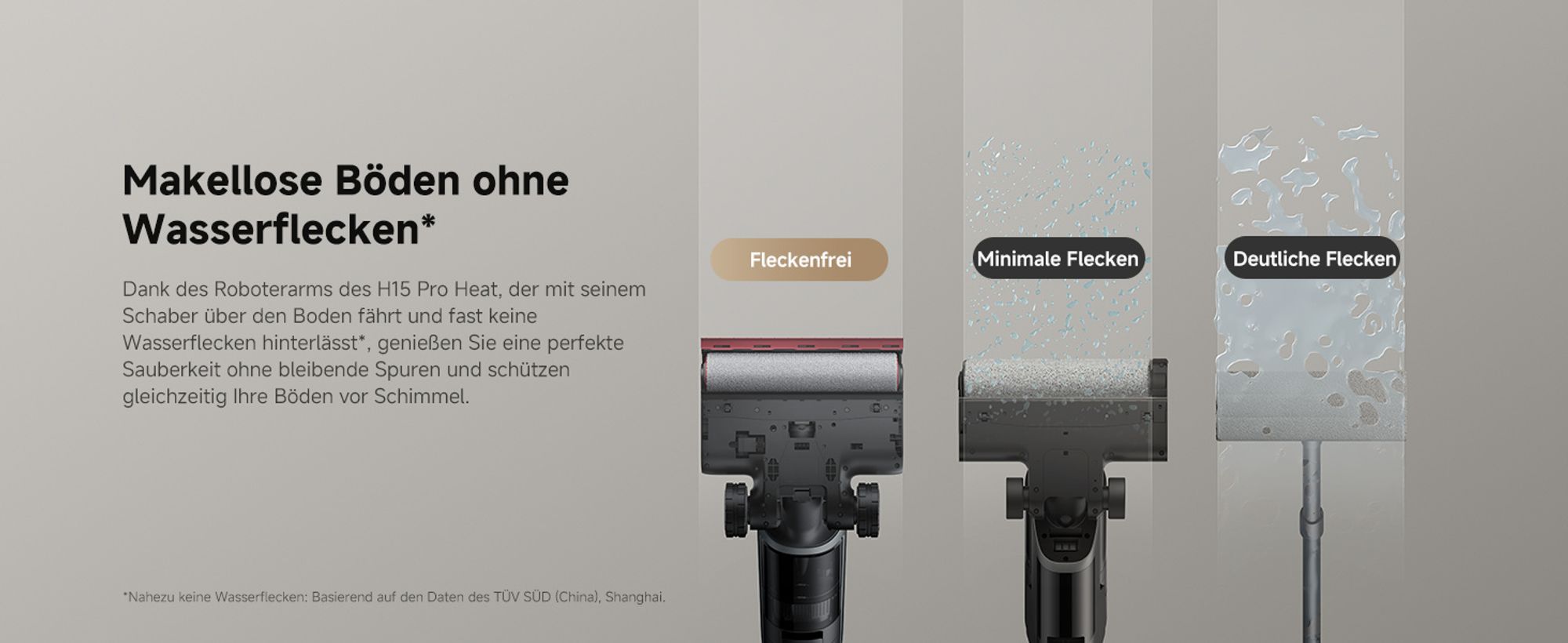 DREAME H15 Pro Heat Kabelloser Staubsauger, Nass/Trocken 2in1, 22000 Pa Saugleistung, 85℃ Heißwasser automatische Reinigung,Tangle-Free-Technologie