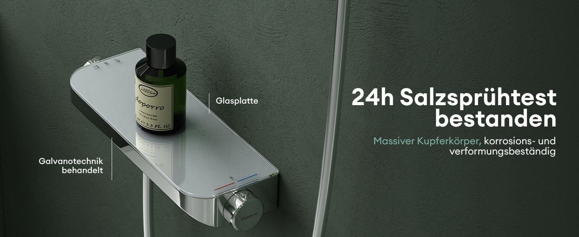 Mai & Mai Thermostat Badewannenarmatur mit Handbrause Wannenarmatur Wannenthermostat 4 Strahlarten Wandarmatur für Badewanne Silber Oryntex-03