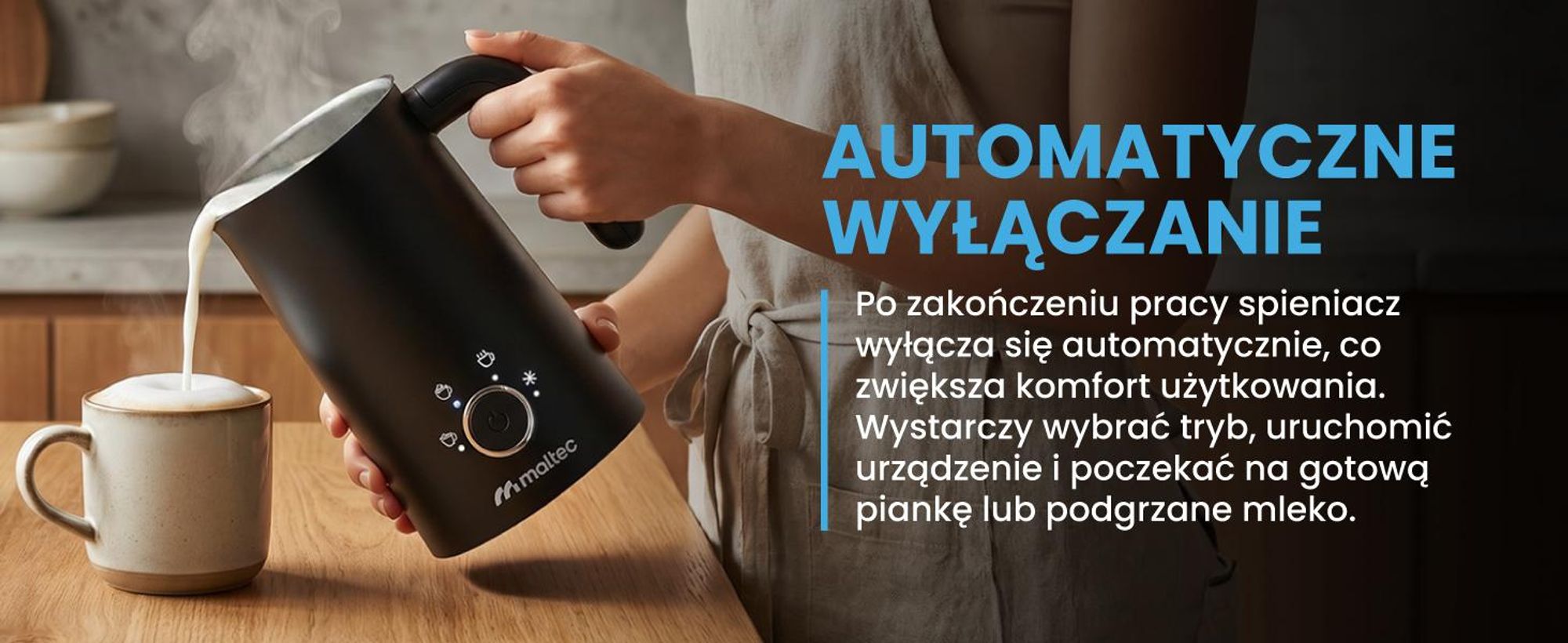 Elektryczny spieniacz do mleka o pojemności 300 ml na ciepłe i zimne mleko capuccino