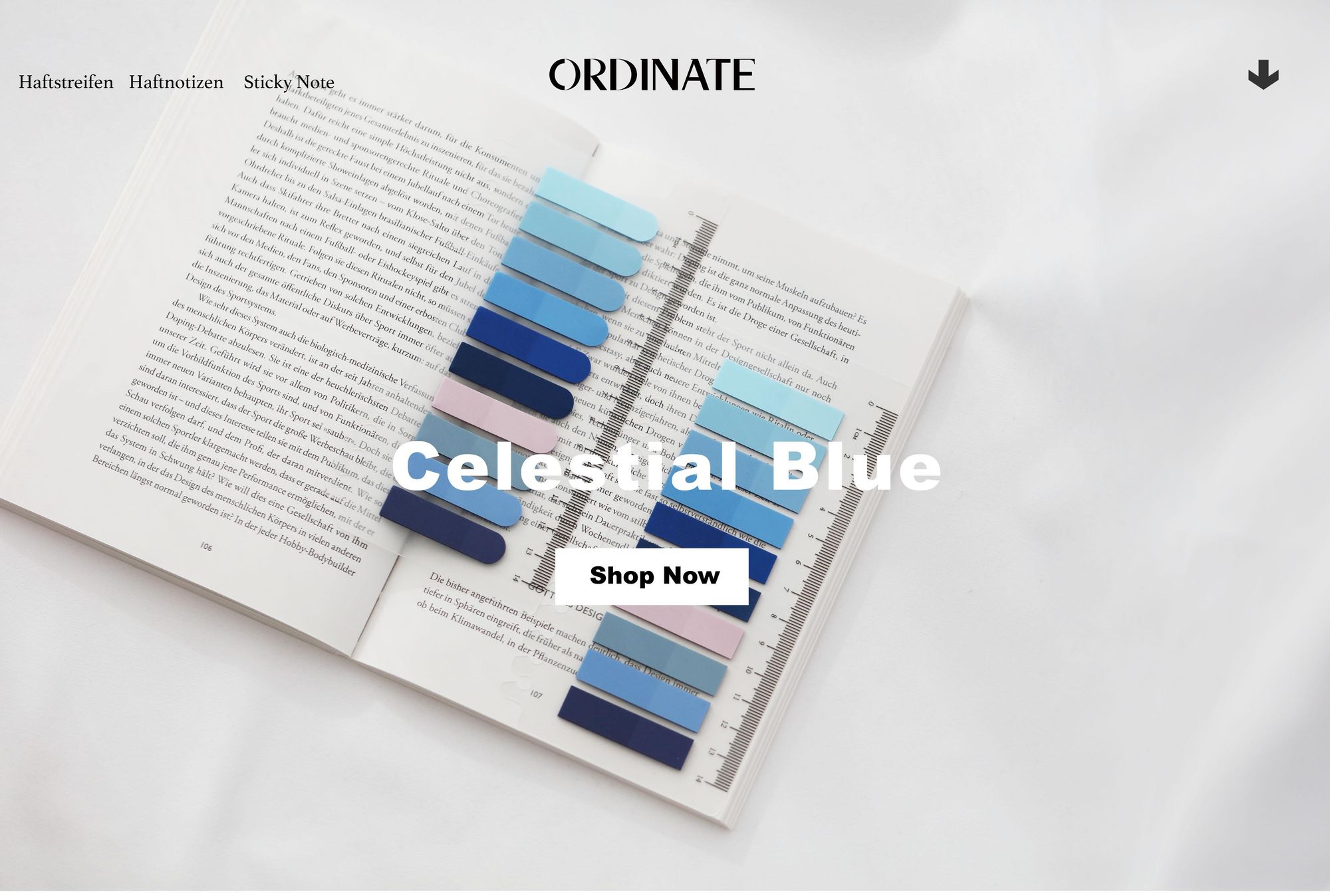 Celestial Blue-Semicircle Design | Sticky Notes | Index Sticky Notes with Ruler | Page marker | Haftnotizen