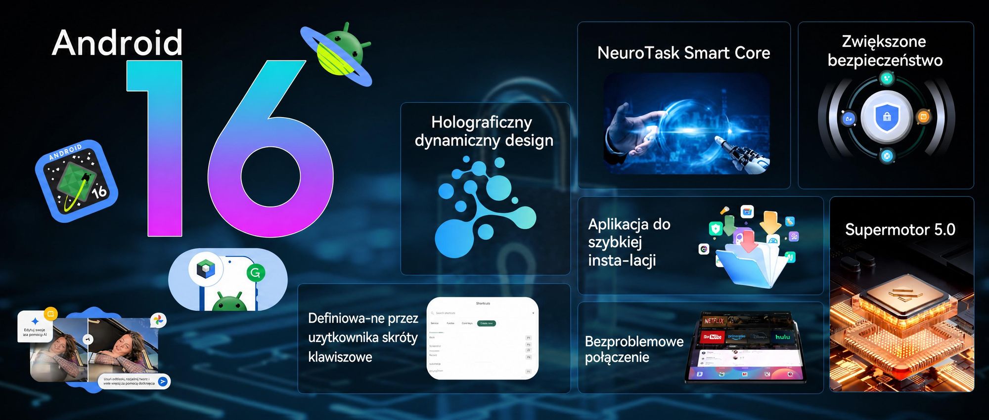Tablet T60 z systemem Android 16, wyświetlacz 12,2" o rozdzielczości 2,5K, 48 GB pamięci RAM + 256 GB pamięci ROM + możliwość rozbudowy do 2 TB za pomocą karty TF, procesor Octa-Core, bateria 10 000 mAh i sztuczna inteligencja Gemini