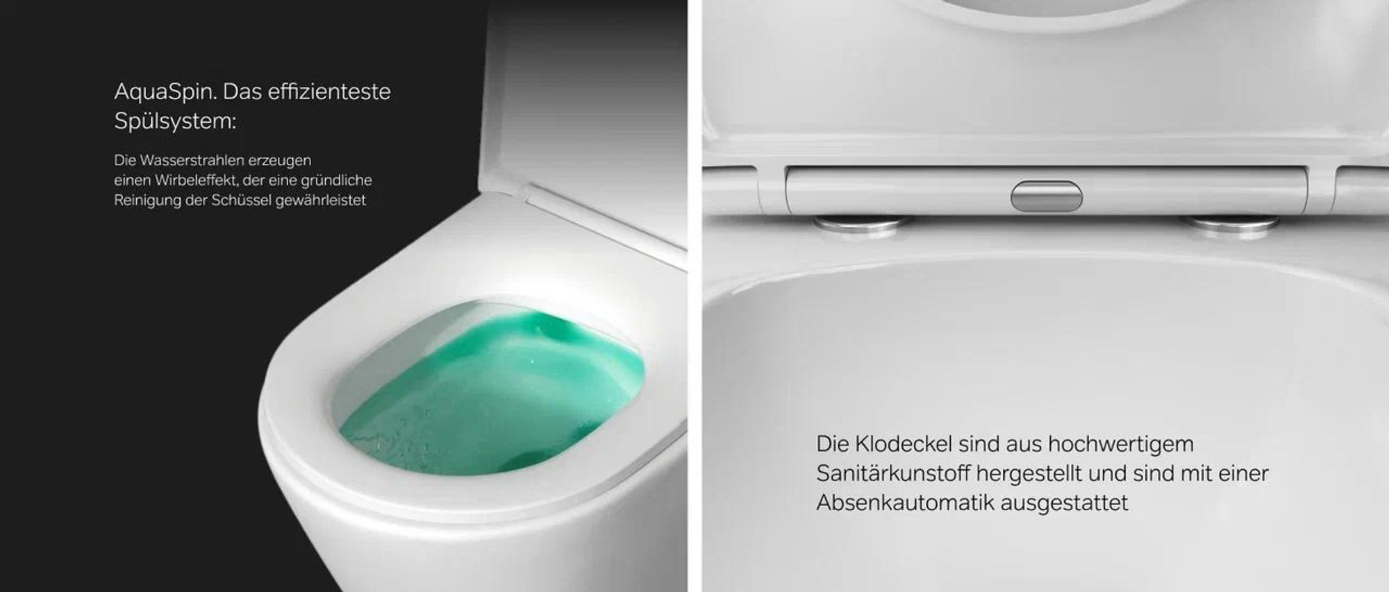 AM.PM Hänge-WCs, WC, Toilette, hänge WC spülrandlos, hänge WC, WC spülrandlos, Wand WC, WC-Becken inkl. WC-Sitz mit Softclose-Absenkautomatik