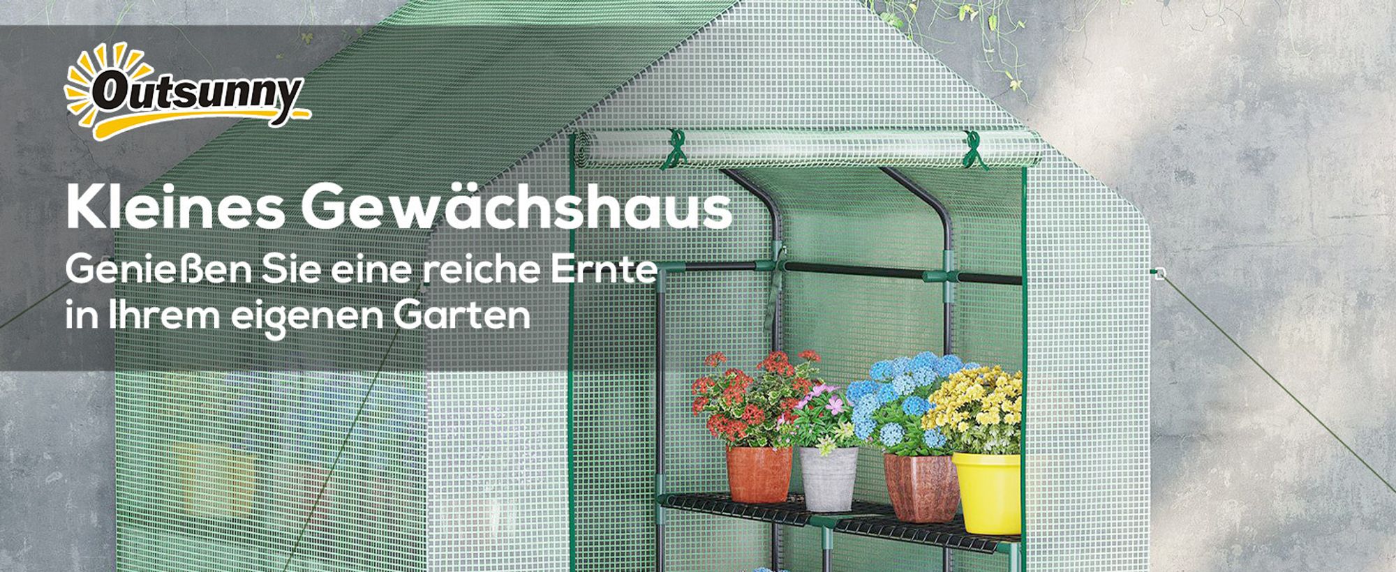 Outsunny Foliengewächshaus Treibhaus Blumenregal Tomatenhaus 143x138 x190 cm