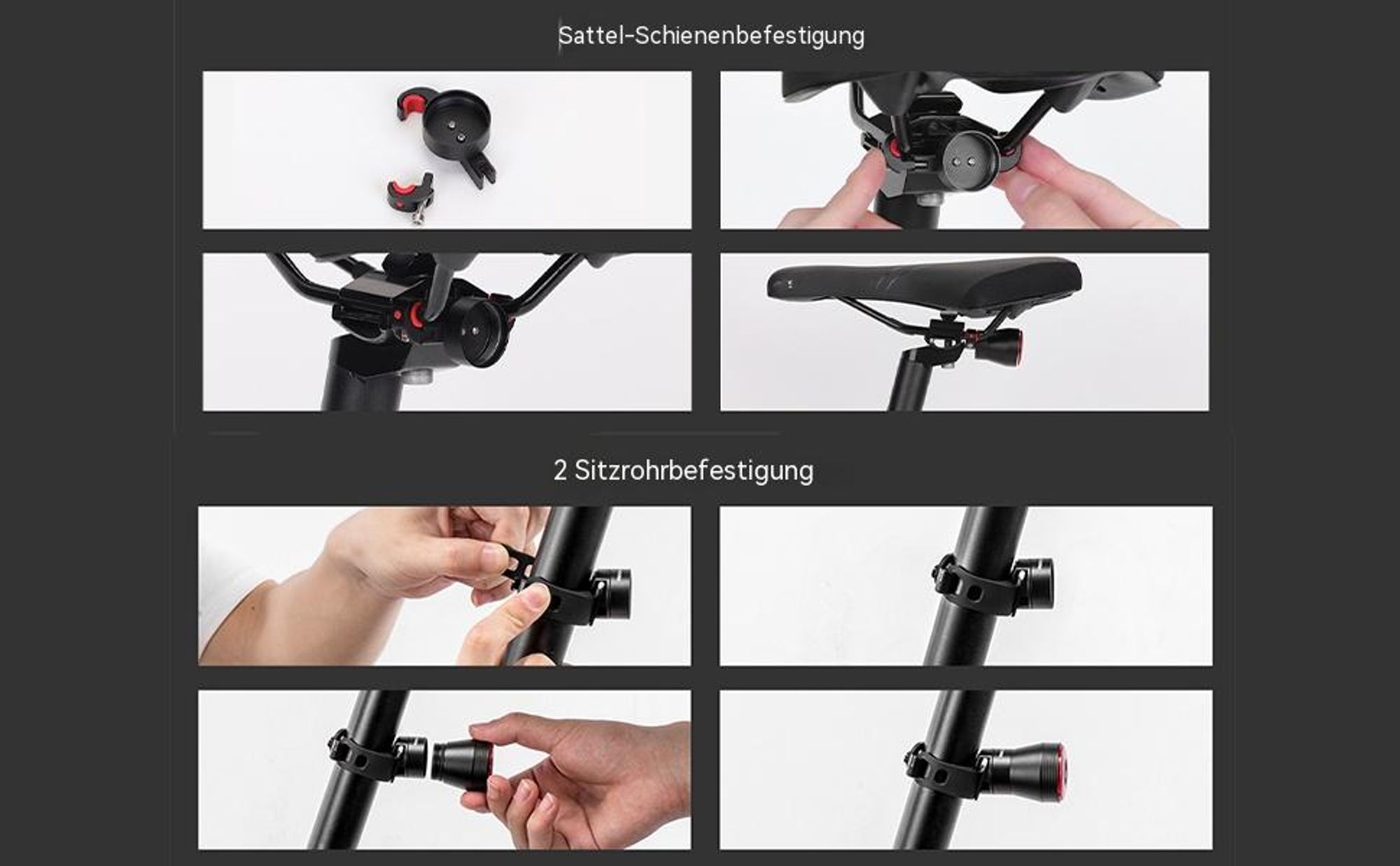 Smartes Fahrradrücklicht mit Bremslicht, StVZO LED Fahrrad Rücklicht Hinten, USB-C Aufladbar, IPX6 Wasserdicht für E-Bikes, MTB und Rennrad