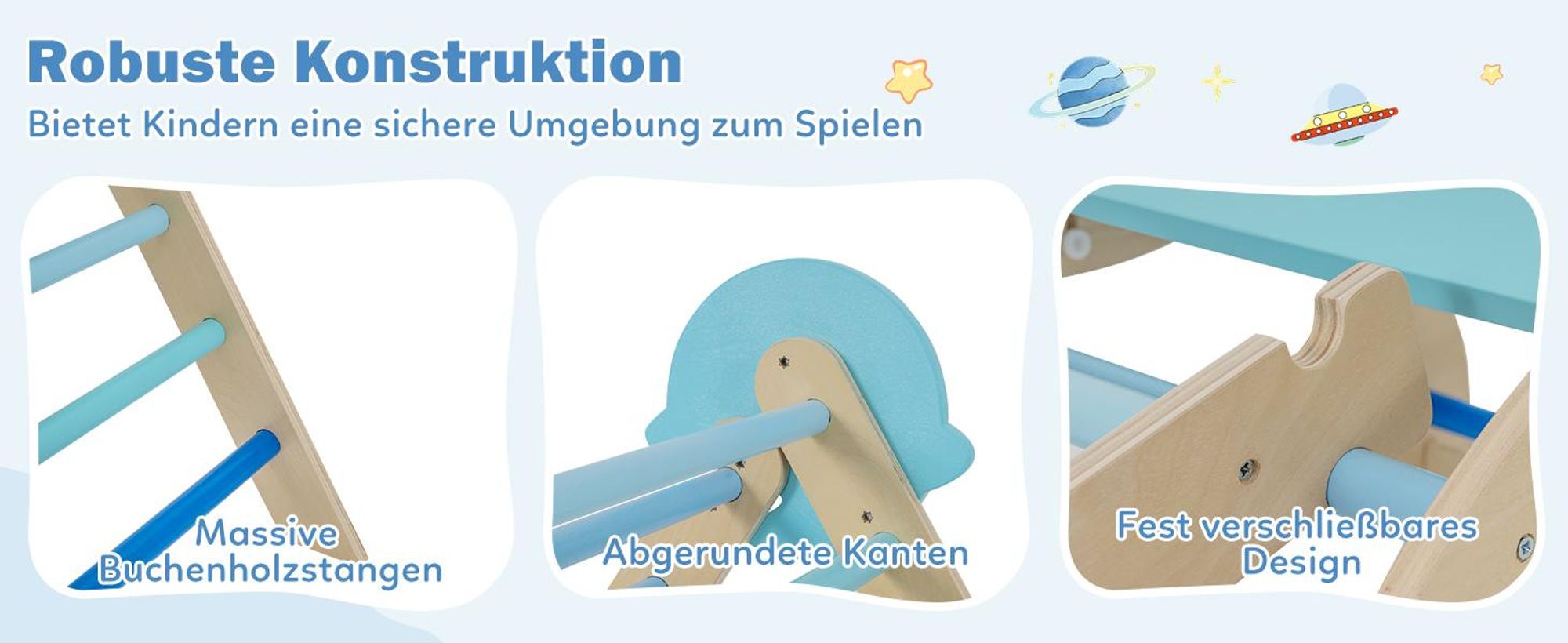 COSTWAY Klettergerüst Indoor 4er Set, klappabre Kletterdreieck mit Rutsche, Kletterbogen, Netz, doppelseitige Rampe, Baustein Set&2 Autos für Kinder3+
