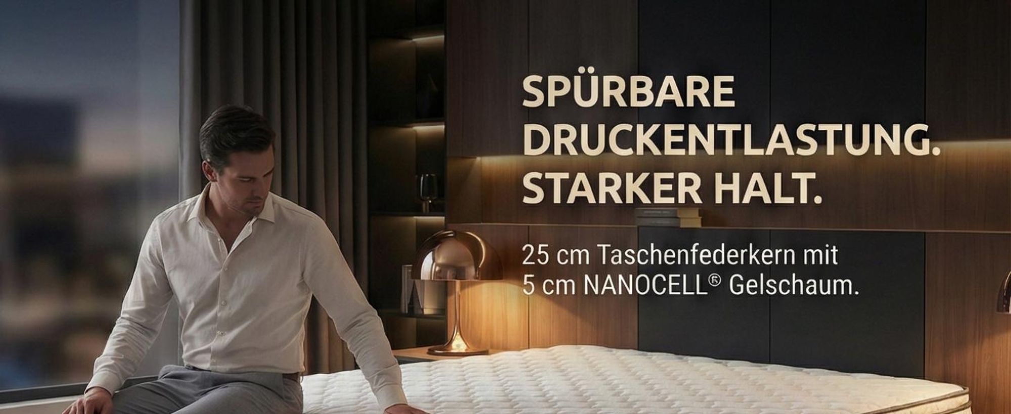 VIKTORIA Taschen Federkernmatratze 90x200 cm - Integrierter Topper; 25cm Höhe; H4, H3, H2 Misch-Härtegrad; 7 Zonen Matratze - Taschenfederkernmatratze mit hoher Punktelastizität