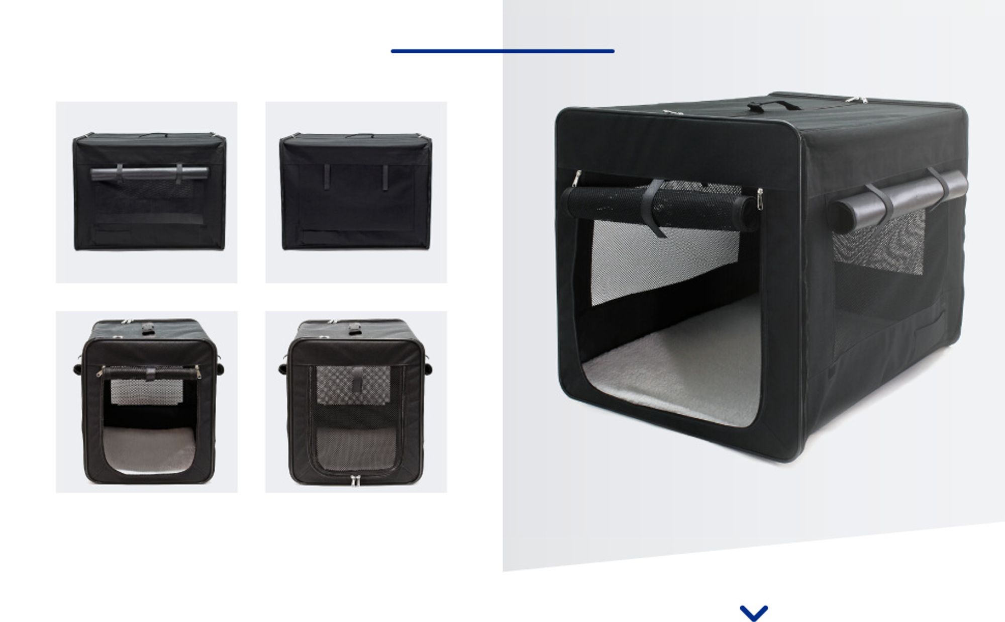 Wiltec Faltbare Transportbox für Hunde, Katzen S (42x36x41 cm), robust, leicht, sicher, Hundebox mit entnehmbarem Kissen, Schwarz