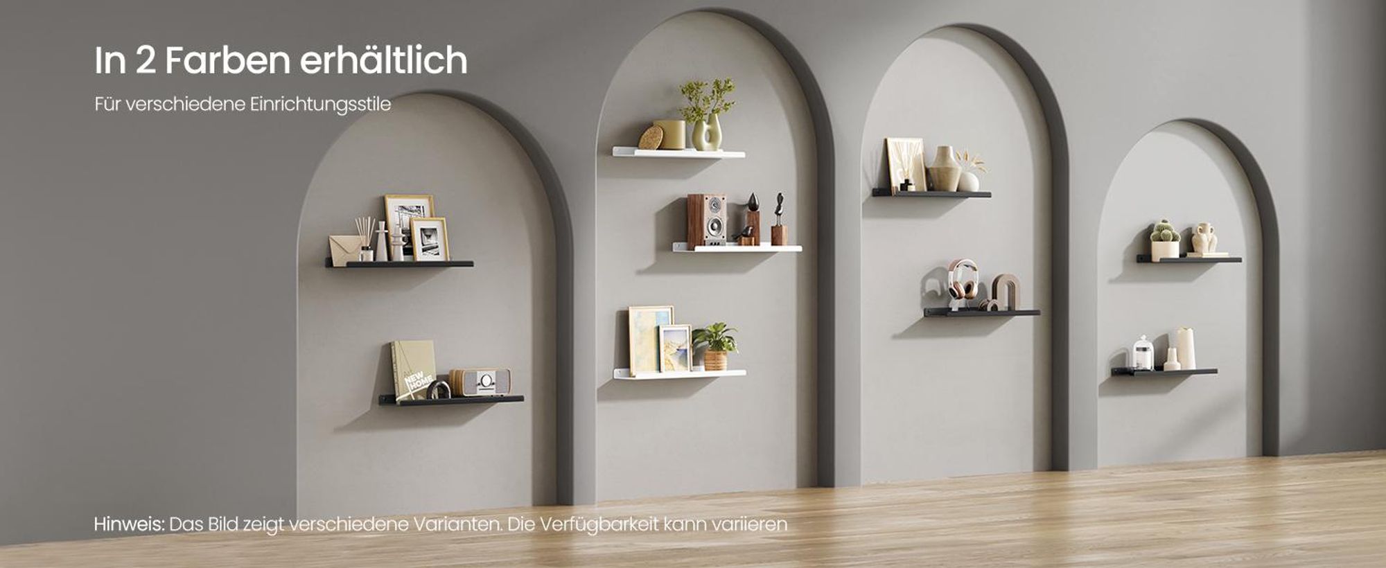 SONGMICS Wandregale aus Metall, 3er Set, Schweberegale, Industrie-Design