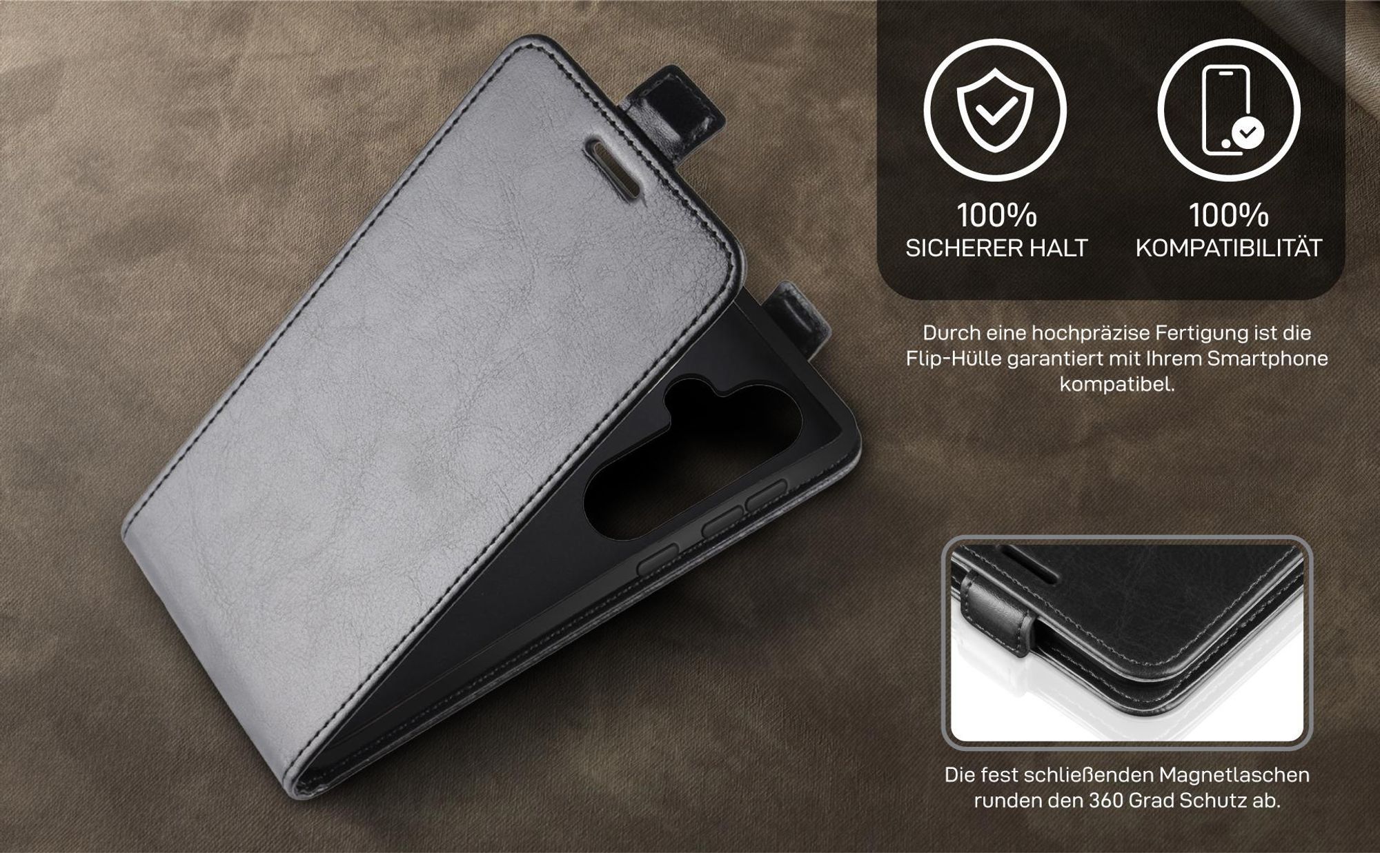 Smartphone Case in Schwarz für Samsung Galaxy A57 5G mit Magnetlasche