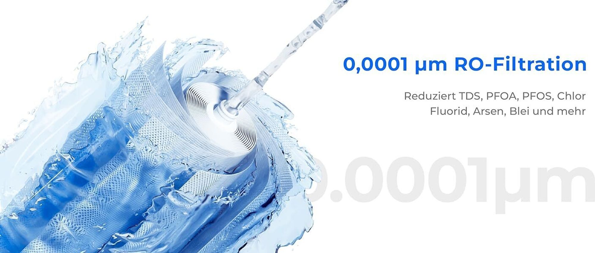 Waterdrop CoreRO Auftisch Umkehrosmose-System, Sofortiger-heiß Wasserspender, 5 Temperaturoptionen, 6-stufige Filtration, 3:1 Pure to Drain, WD-C1H
