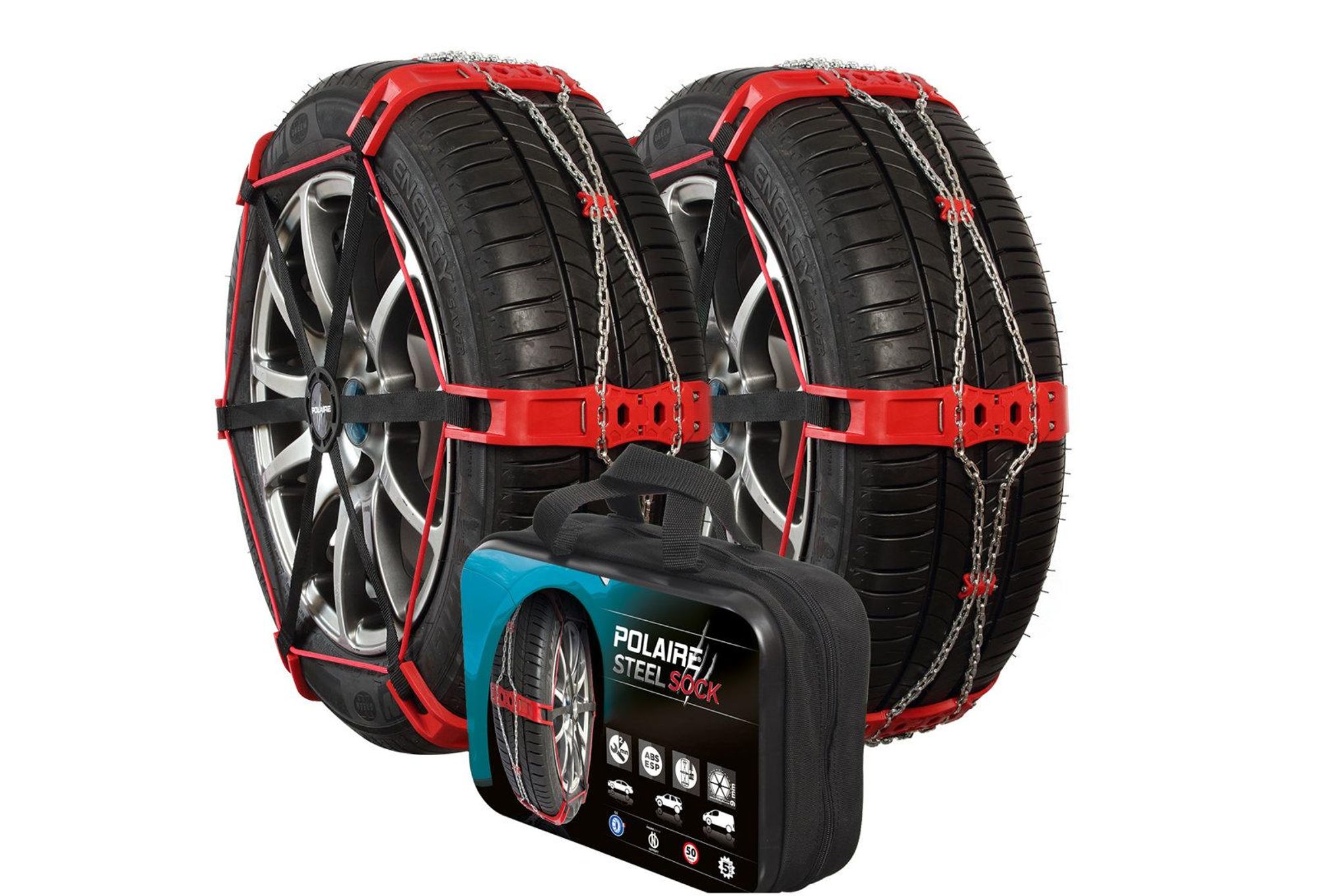 Polaire Schneeketten Steel Sock 136 für Reifen 235/65/16, 9 mm Hybrid-Kette für Pkw, SUV, Winterreifen und Alufelgen, ÖNORM V5117