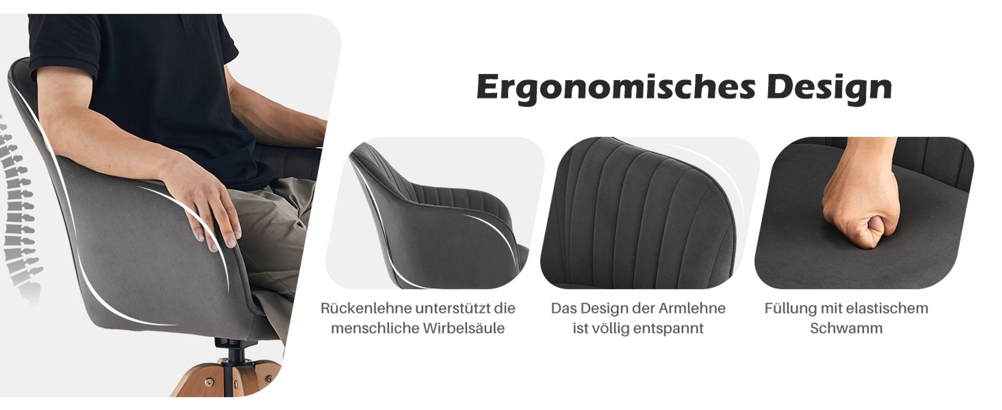 1er Set gepolsterter Esszimmerstuhl