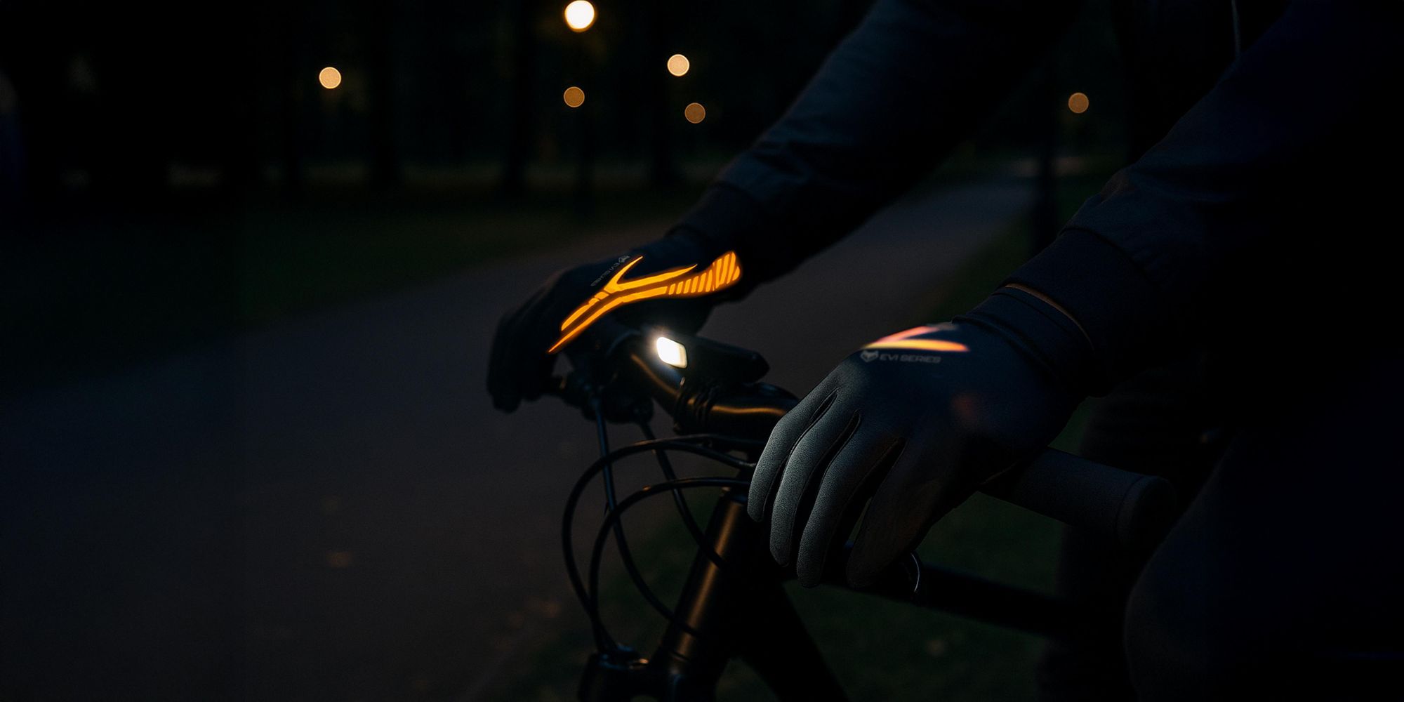 Fahrradhandschuhe L/XL Lange Finger mit Gel-Polsterung, Touchscreen Radhandschuhe reflektierend & atmungsaktiv, EVI BIKE ActiveTouch