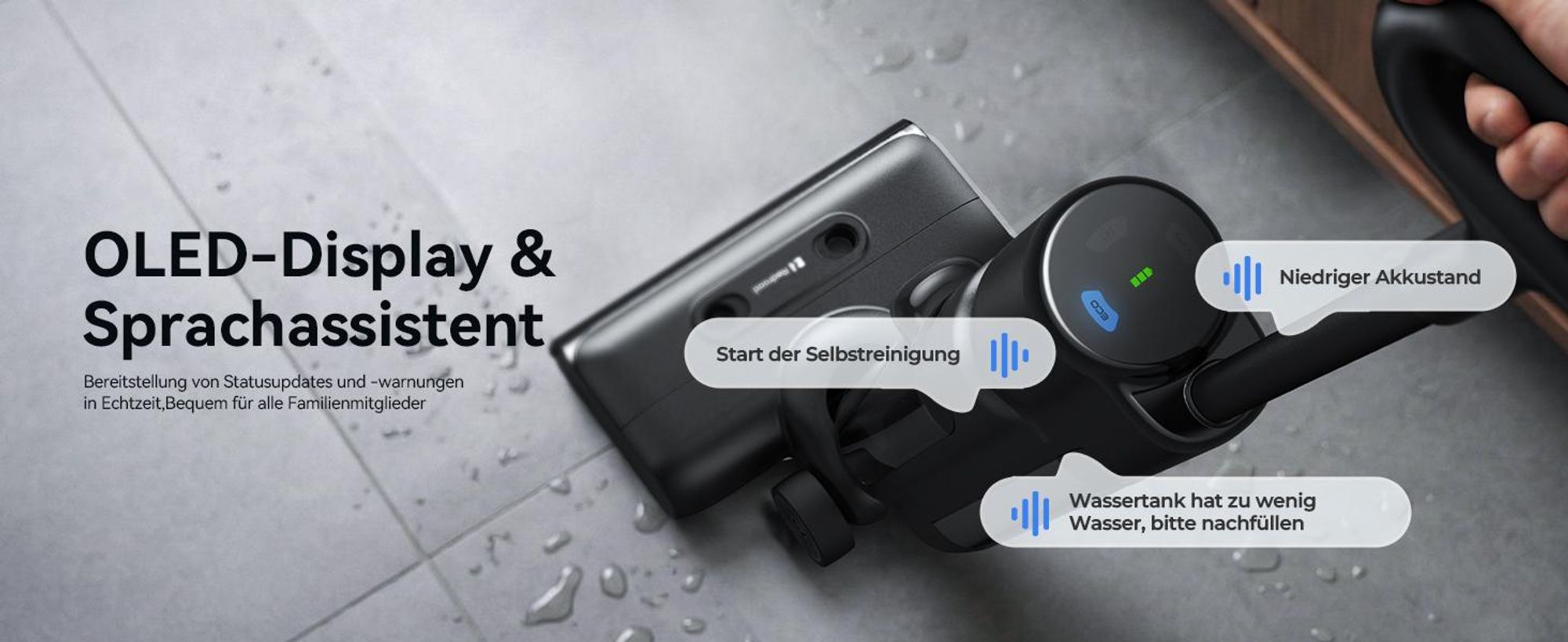 Nass-Trocken-Akkusauger 2026 Redkey W13 SE,23 kPa Saugleistung,75 Min Laufzeit,Selbstreinigend,Anti-Verhedderungs-System