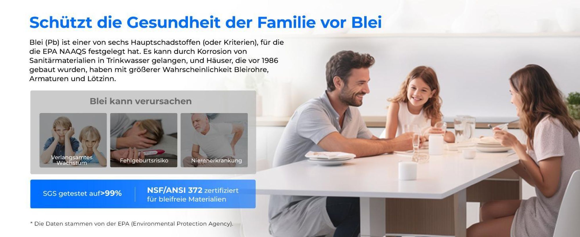 Waterdrop Umkehrosmose-System, 800 GPD, TDS-Reduktion, keine verkalkten Küchengeräte mehr, RO ohne Tank, Umkehrosmose-Wasserfilter-System