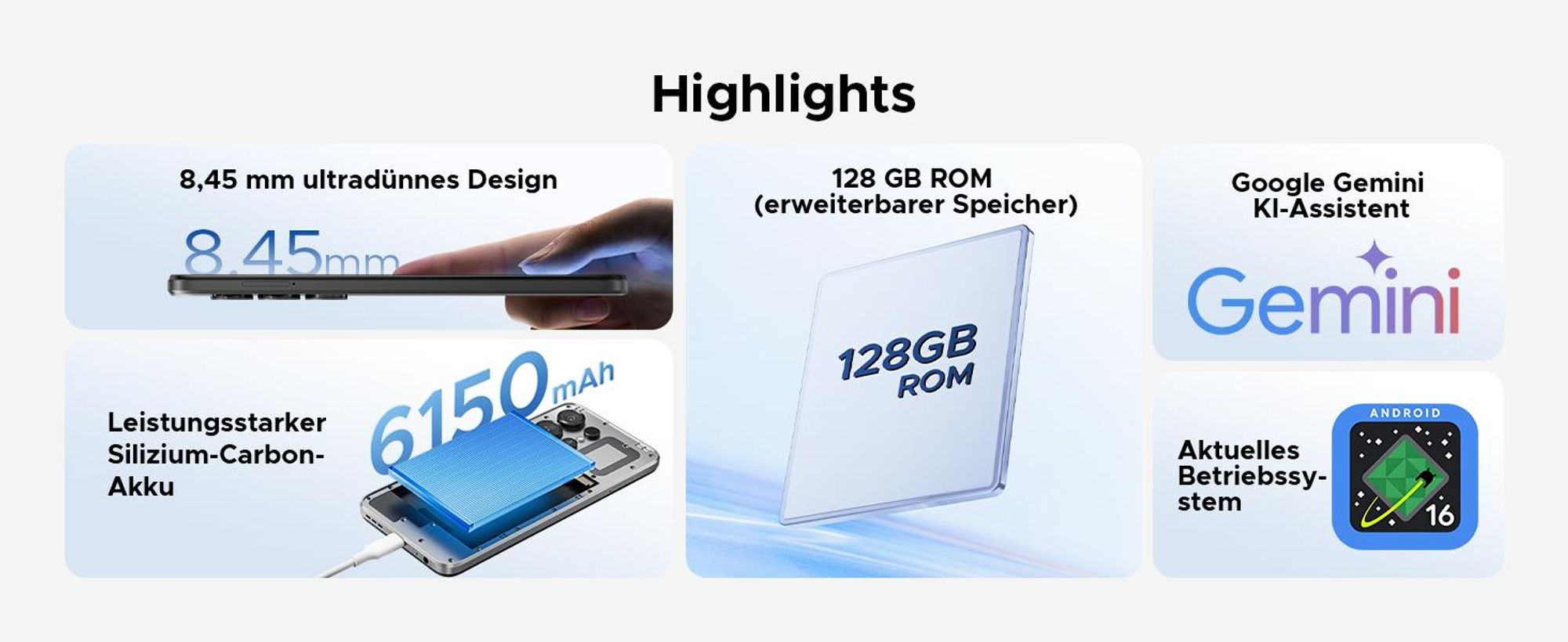 DOOGEE Note56X Pro Smartphone Handy, Android 16, 6,56" 90Hz, 6150mAh Akku, 32GB+128GB, 4G, 13MP, NFC, Fingerabdruck, OTG, ohne Vertrag