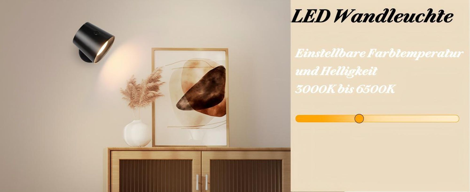 ZMH Lámpara de pared LED, color , pack de 2. Lámpara de pared interior con batería, control táctil, rotación de 360°, 3 niveles de intensidad. Sin cables, ideal para niños, salones, dormitorios, etc