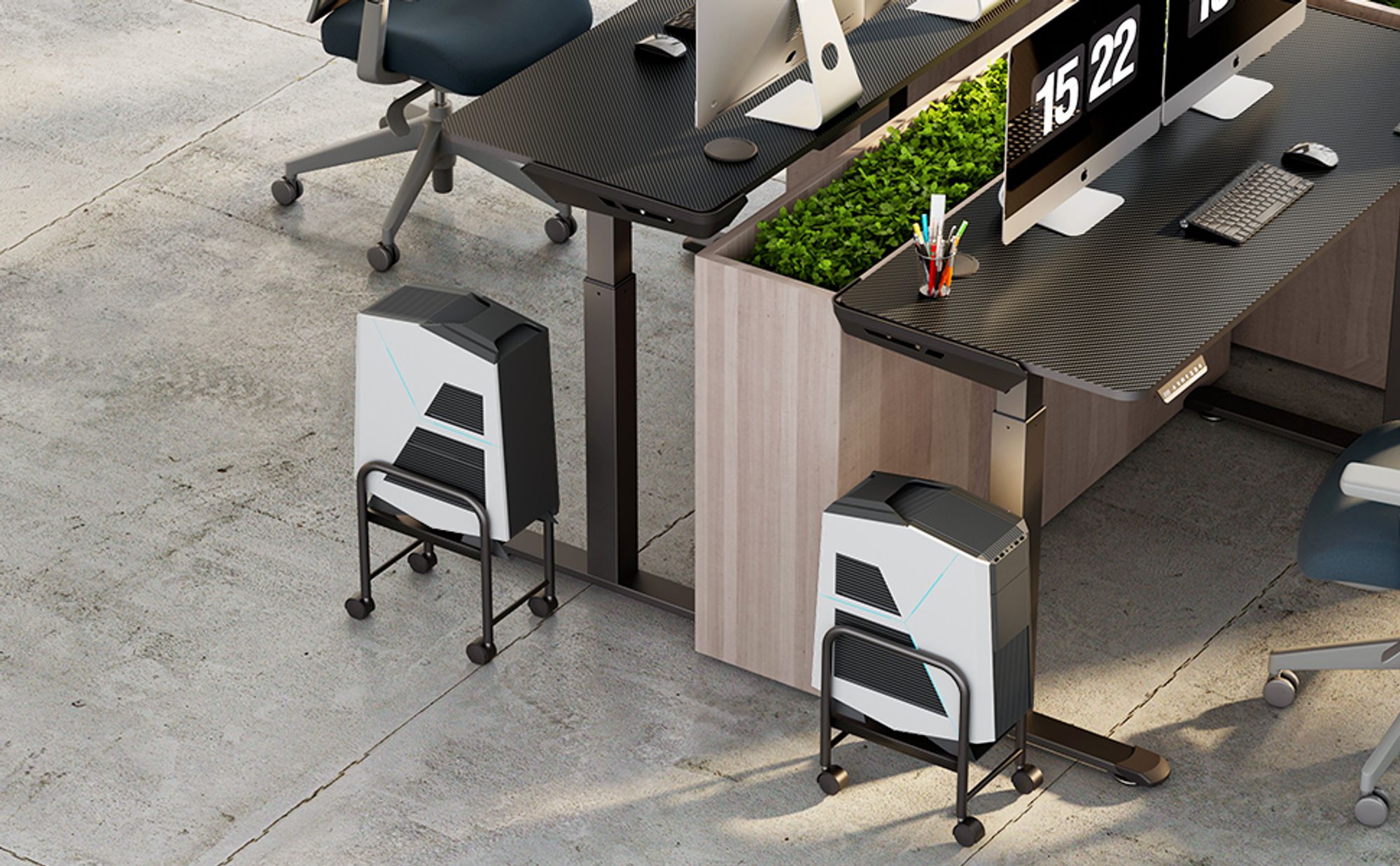 EUREKA ERGONOMIC PC Rollwagen Höhenverstellbarer Computerständer Computerschrank Rollbar Tower Ständer mit Rollen