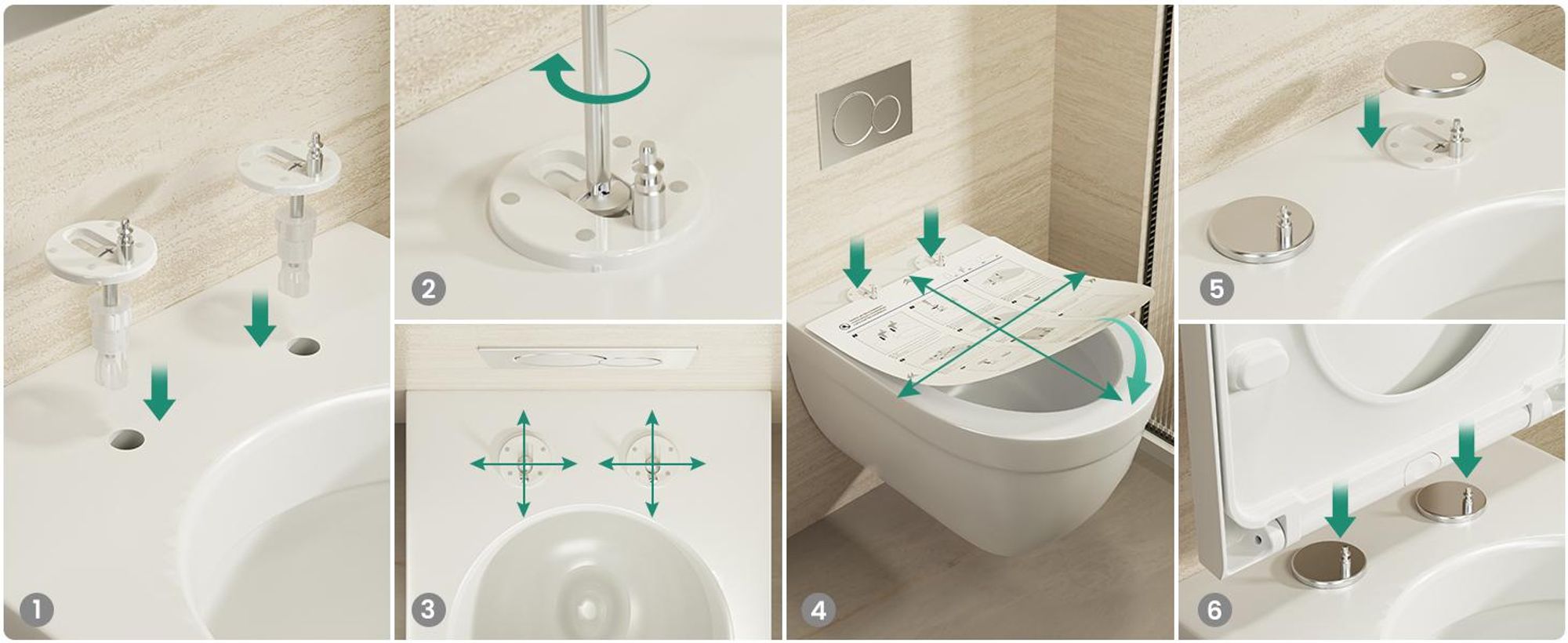 Toilettendeckel D Form WC-Sitze, Kurzer Toilettensitz mit Absenkautomatik Weiß, Klobrille abnehmbar, Vollummantelt, Duroplast, Anycee