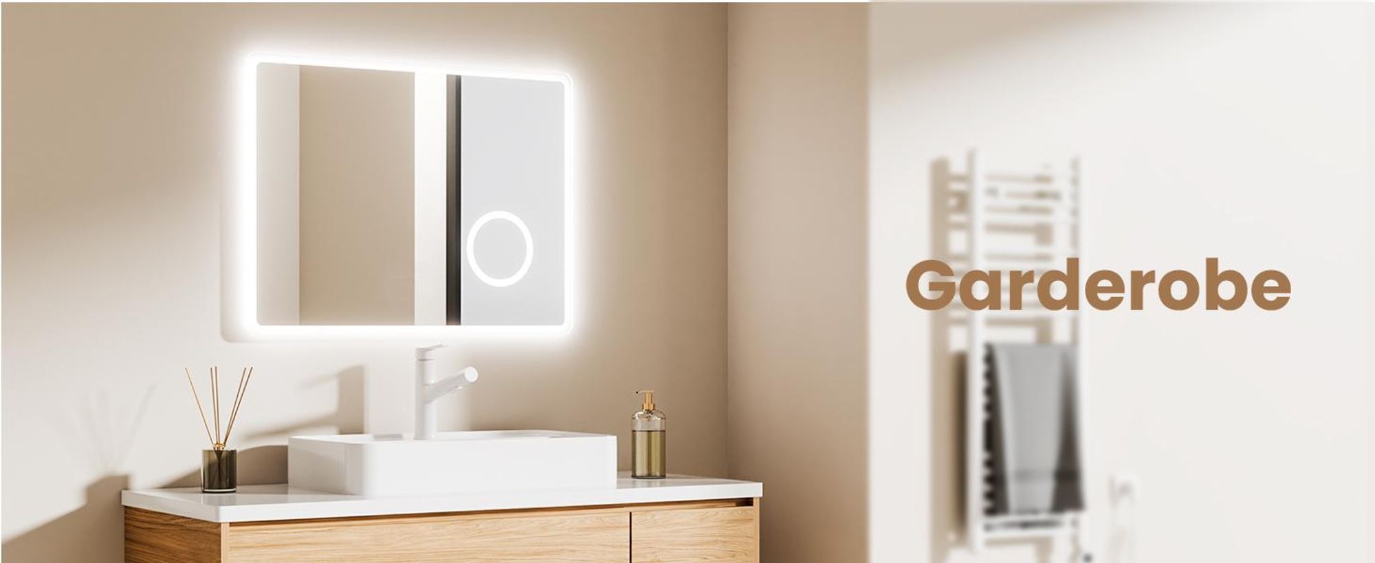 EMKE Badspiegel mit 3X Vergrößerung Touchschalter 3 Lichtfarben Dimmbar Antibeschlag Uhr Bluetooth 80X60cm