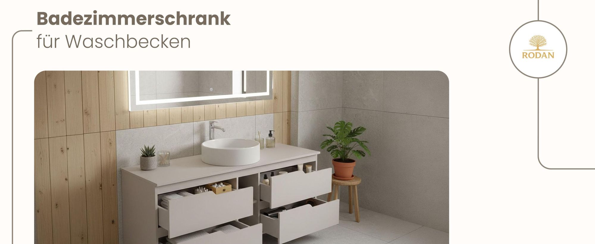 RODAN, Badmöbel, Badschrank, Badezimmermöbel, Badezimmer, MODERN, Waschbeckenunterschrank