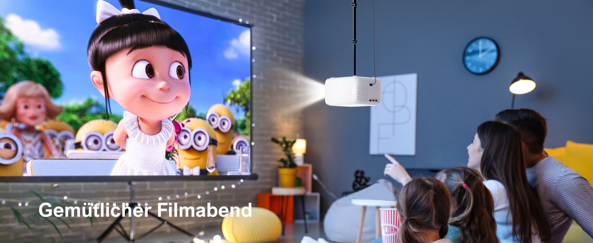ULTIMEA Apollo P10 Full HD 1080P Decoding Beamer, 5G+2.4G WiFi Bluetooth Projektor, Tragbarer Mini Beamer Full-HD, 300 ANSI-Lumen