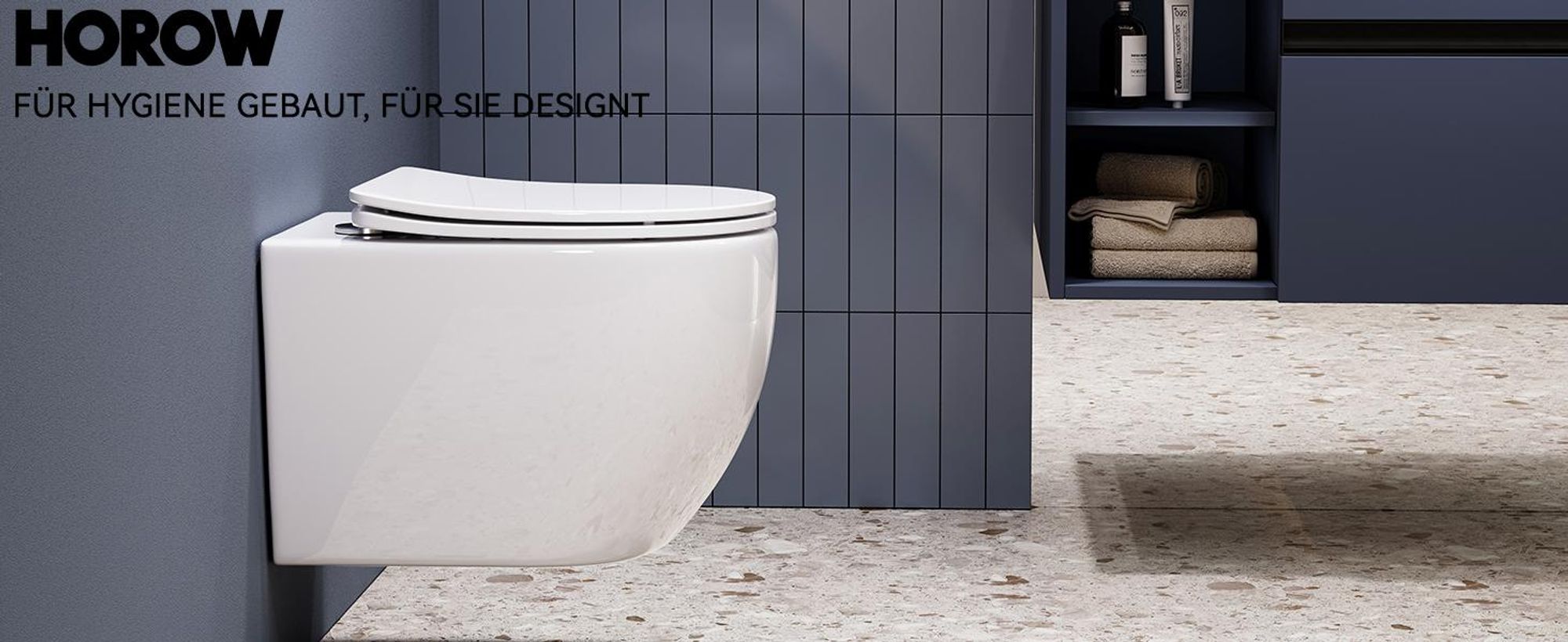 Toilette Set Wand WC Toilette mit WC-Deckel