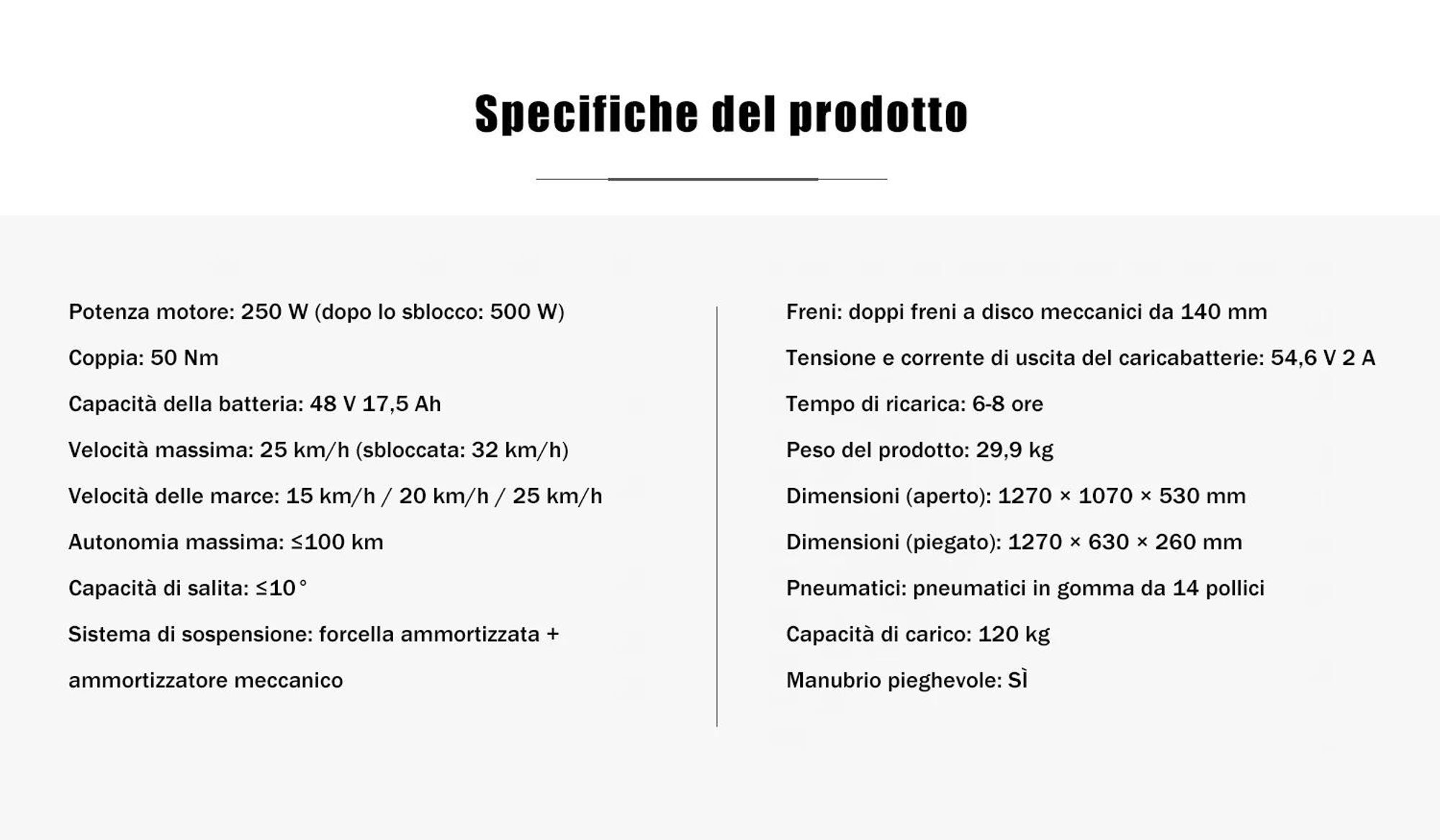 C14 - 48V17.5Ah 14'' Scooter Elettrico con Freno a Disco Meccanico Telaio in Ferro - Nero