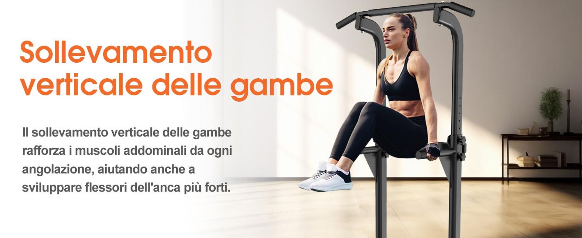 DH FitLife Power Tower - Stazione Fitness Multifunzionale con Barra per Trazioni e Dip Parallele, Power Rack per Home Gym