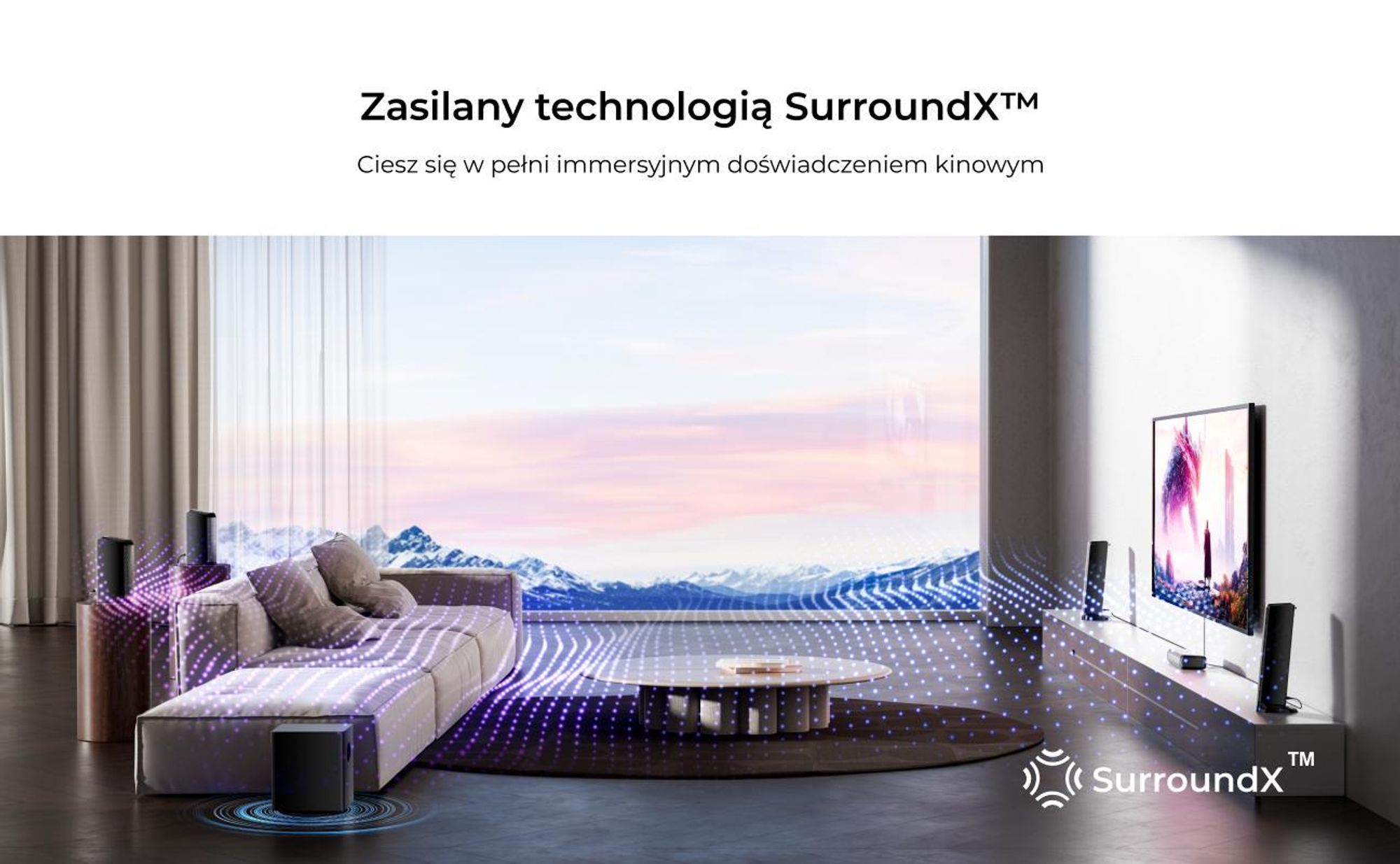 Odłączany soundbar ULTIMEA 7.1-kanałowy z podświetleniem RGB, wirtualny system dźwięku przestrzennego z subwooferem, 2 głośnikami surround, 410 W
