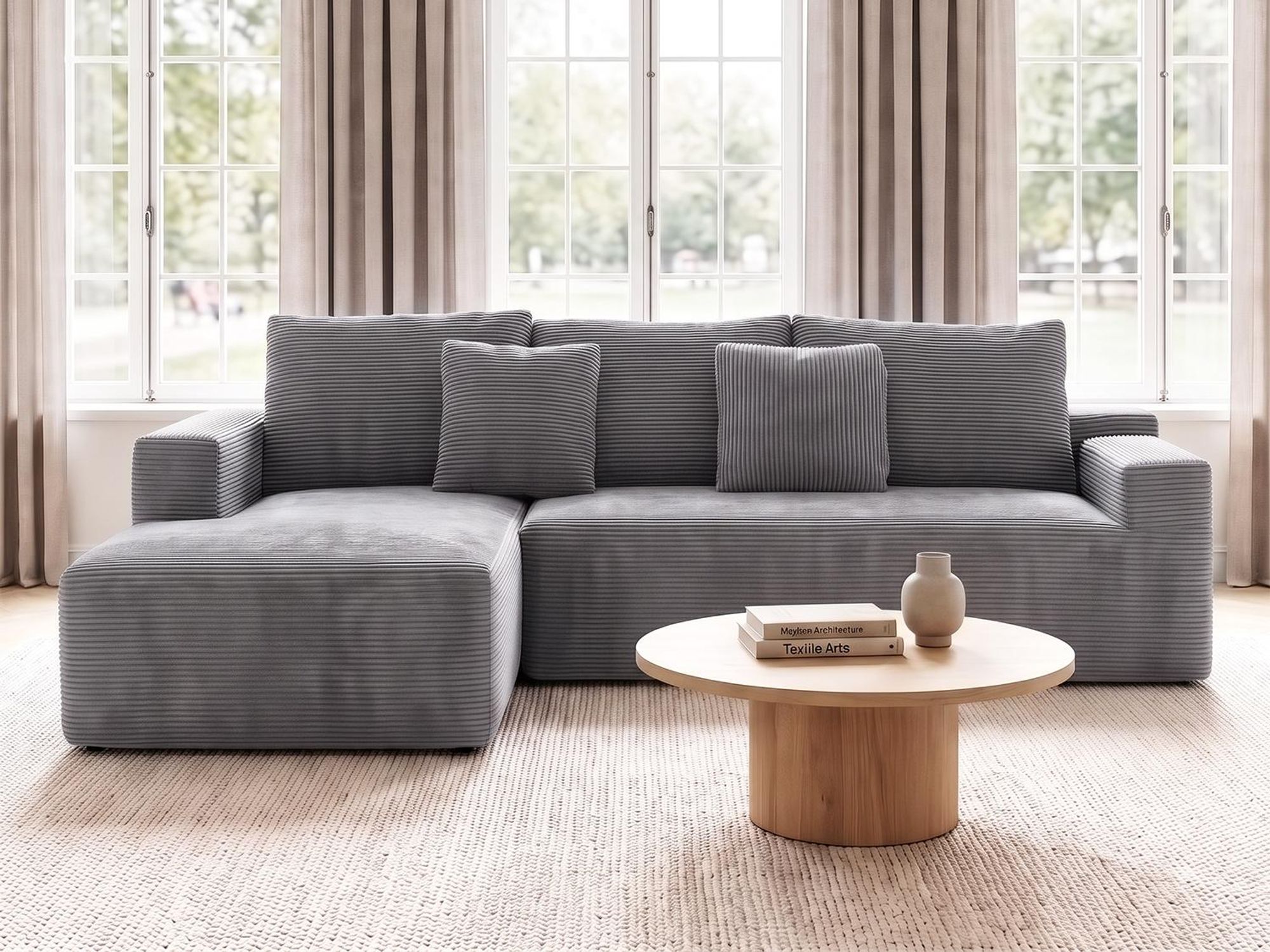 OYAJIA Ecksofa, modulares Sofa 240 cm breit, vakuumverpackt, Schlafsofa, Keine Montage erforderlich, mit großer Chaiselongue , für Wohnzimmer, Gäste
