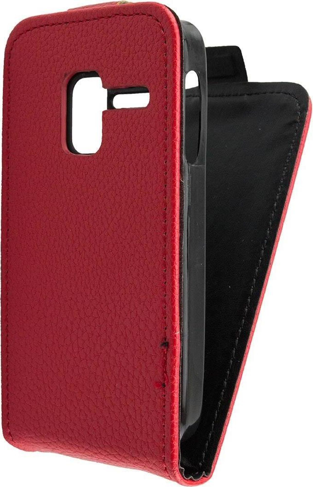caseroxx Schutz Tasche Hülle Flip Cover kompatibel mit Alcatel 2008G, Smartphone Tasche Flip Cover in rot Bild 2