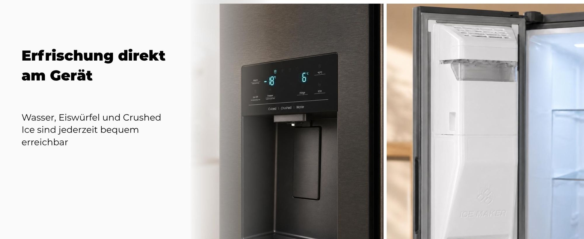 Exquisit Side by Side 528 l No Frost | Energieklasse C | leise 37 dB | Wasserspender | freistehend | SBS5530-CT-010Cinoxlook-az