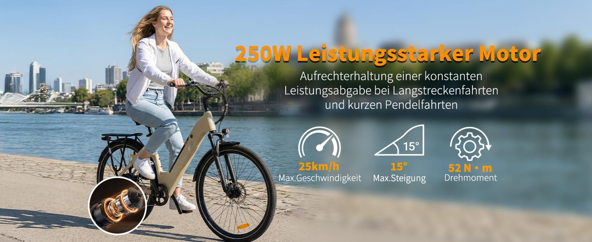 ttgo C3 SE 28 Zoll E-Bike für Erwachsene, Elektrofahrrad 250W Motor 36V 18Ah Akku, 80–120 km Reichweite, 25 km/h City ebike E-Hollandräder