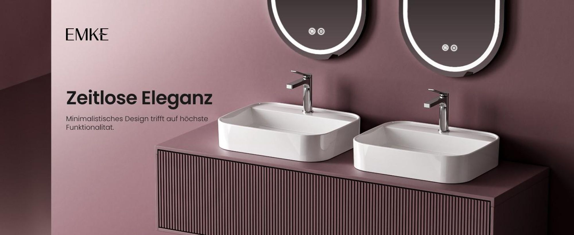 EMKE Aufsatzwaschbecken Keramik Waschbecken Hängewaschbecken Eckiger Waschtisch 700×110×400 mm Weiß Mit Hahnloch