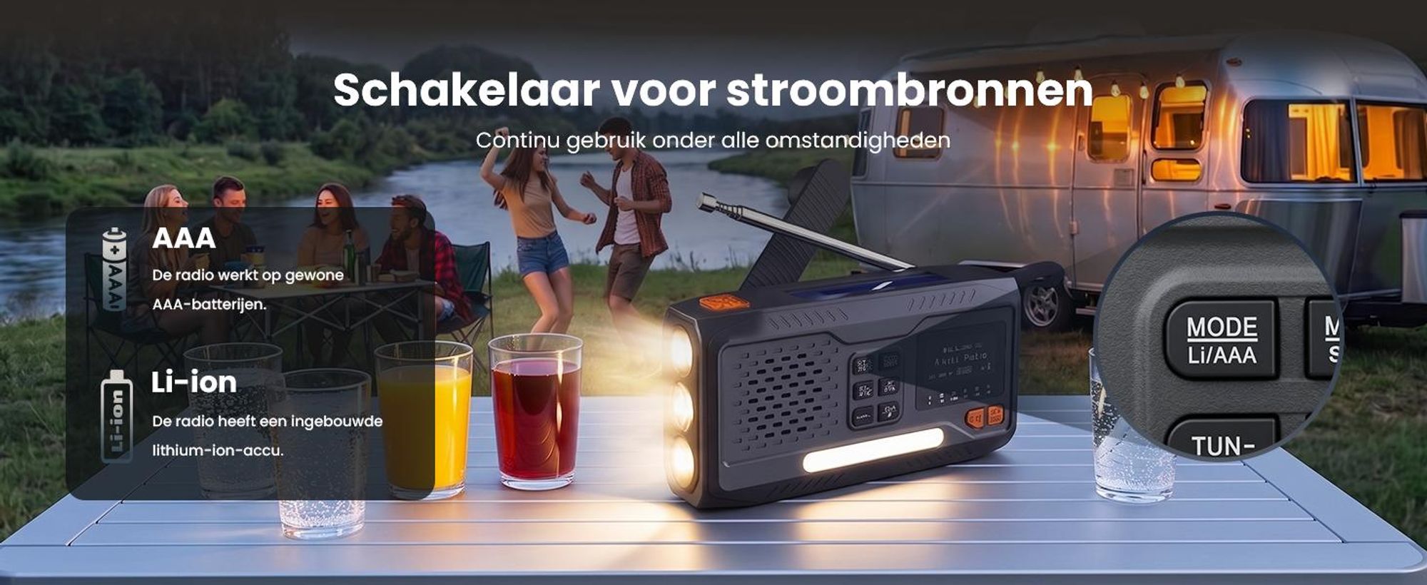 Extralink Noodradio DAB/FM, Solar, Dynamo, 4500 mAh, Bluetooth en SOS
