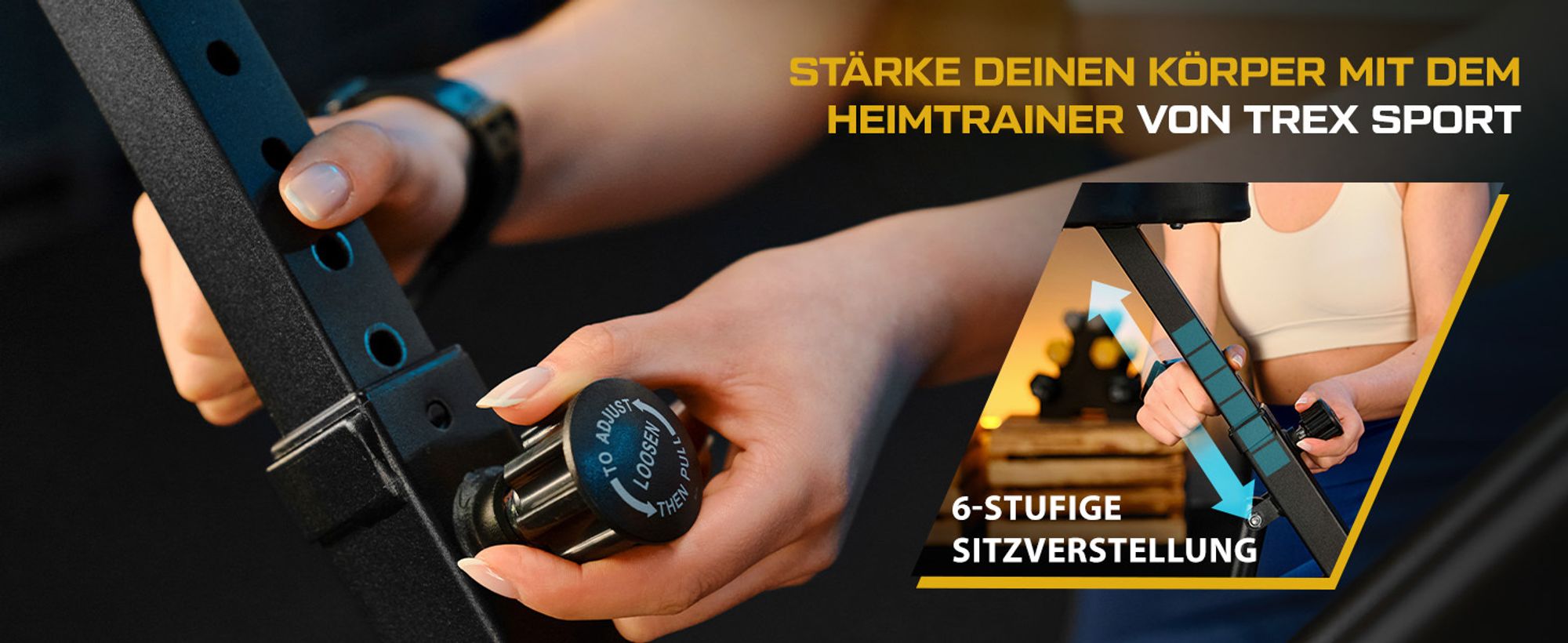 TREX SPORT Heimtrainer Fahrrad klappbar TX-340XB BRIZ | Hometrainer Fahrrad mit 10 Stufen, 6 Sitzhöhen, extrem leise | Ergometer Heimtrainer bis 100kg