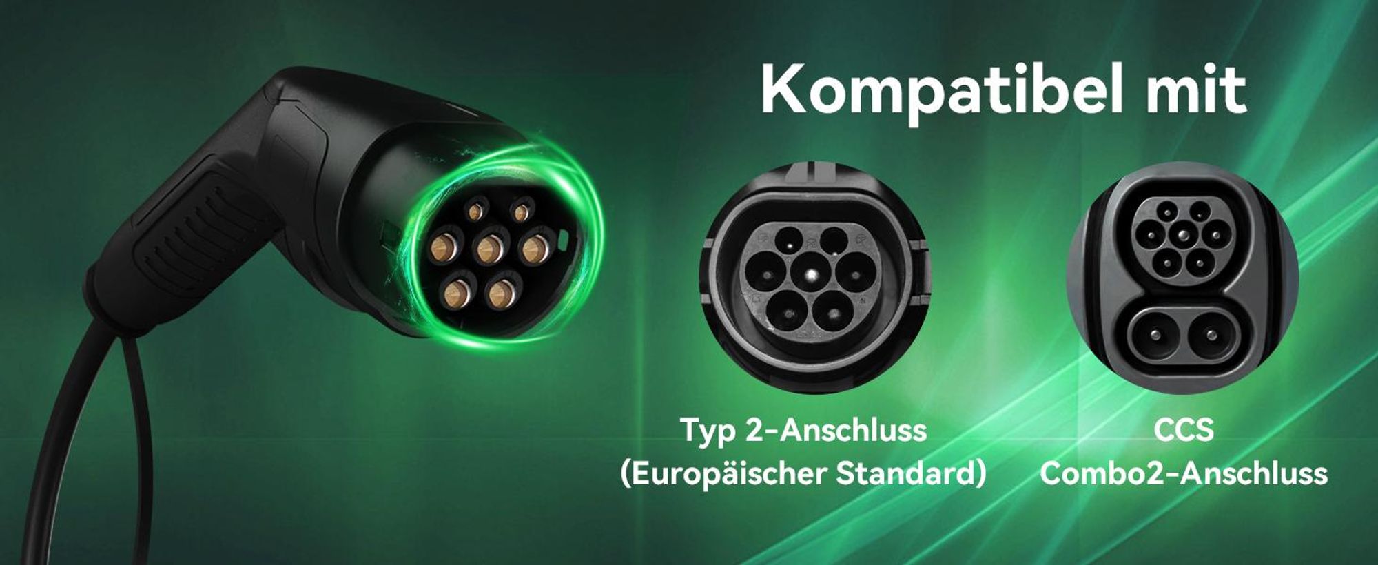 Puluomis Ladekabel 11kW 7m Typ 2/CCS Schnittstelle für Elektroauto, EV Ladekabel 3-phasig 16A, IP55 Wasserdicht mit Schutzhülle, Tasche