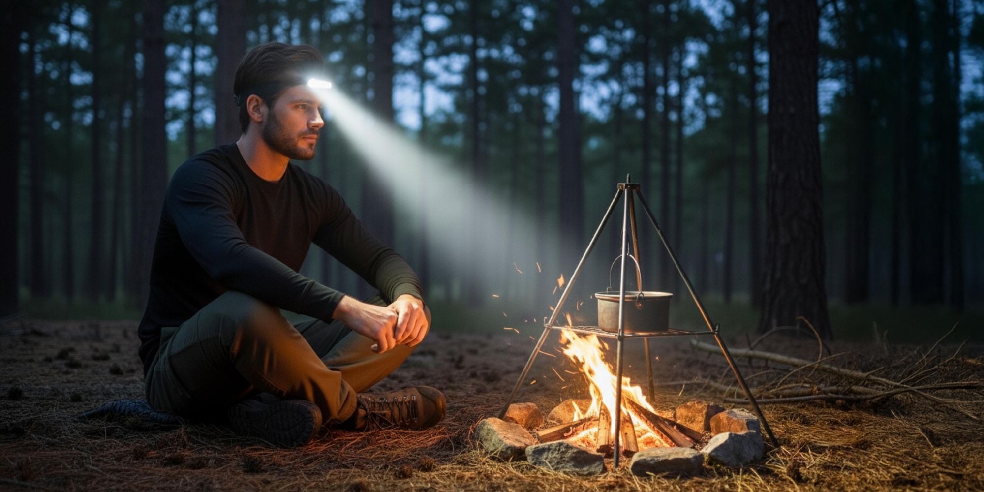 LED Stirnlampe USB-C wiederaufladbar, 270° COB Stirnleuchte mit Bewegungssensor, IPX4 wasserdicht für Joggen & Camping, EVI TECH LightCore 1200mAh