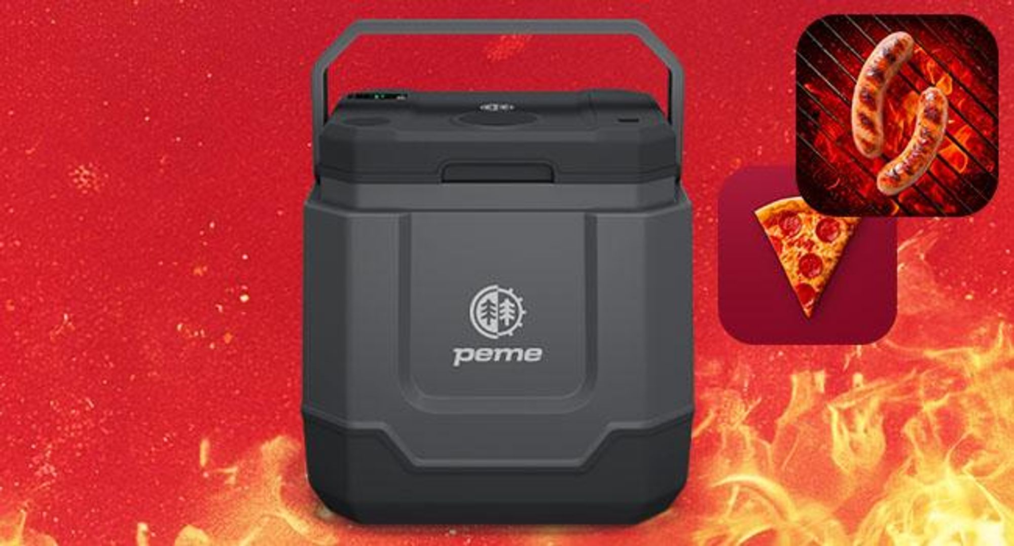 Peme Elektrische Kühlbox Trip 31,5L - Auto Camping Kühlschrank leise Bluetooth Lautsprecher Minikühlschrank Reise PKW LKW Outdoor, mit Strom & USB