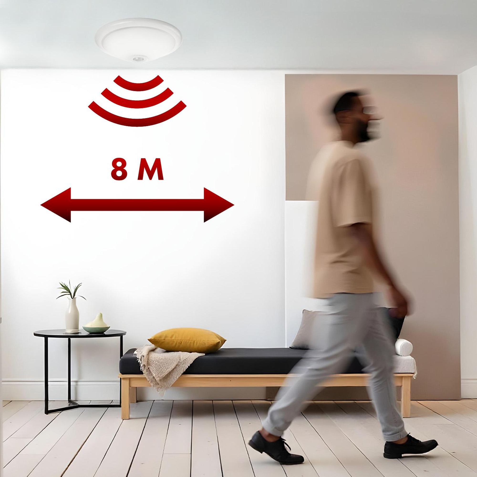 Deckenleuchte mit Bewegungs- und Dämmerungssensor PIR Lampe Beleuchtung max40W E27