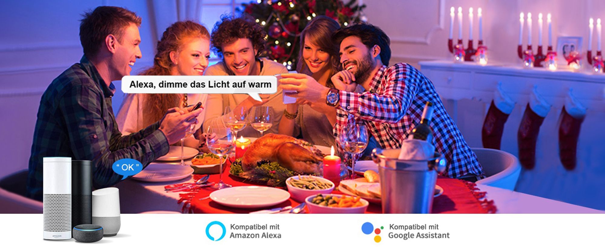 Smart LED Deckenleuchte 30W RGB Dimmbar WiFi Deckenlampe mit Fernbedienung, Kompatibel mit Alexa Google Home
