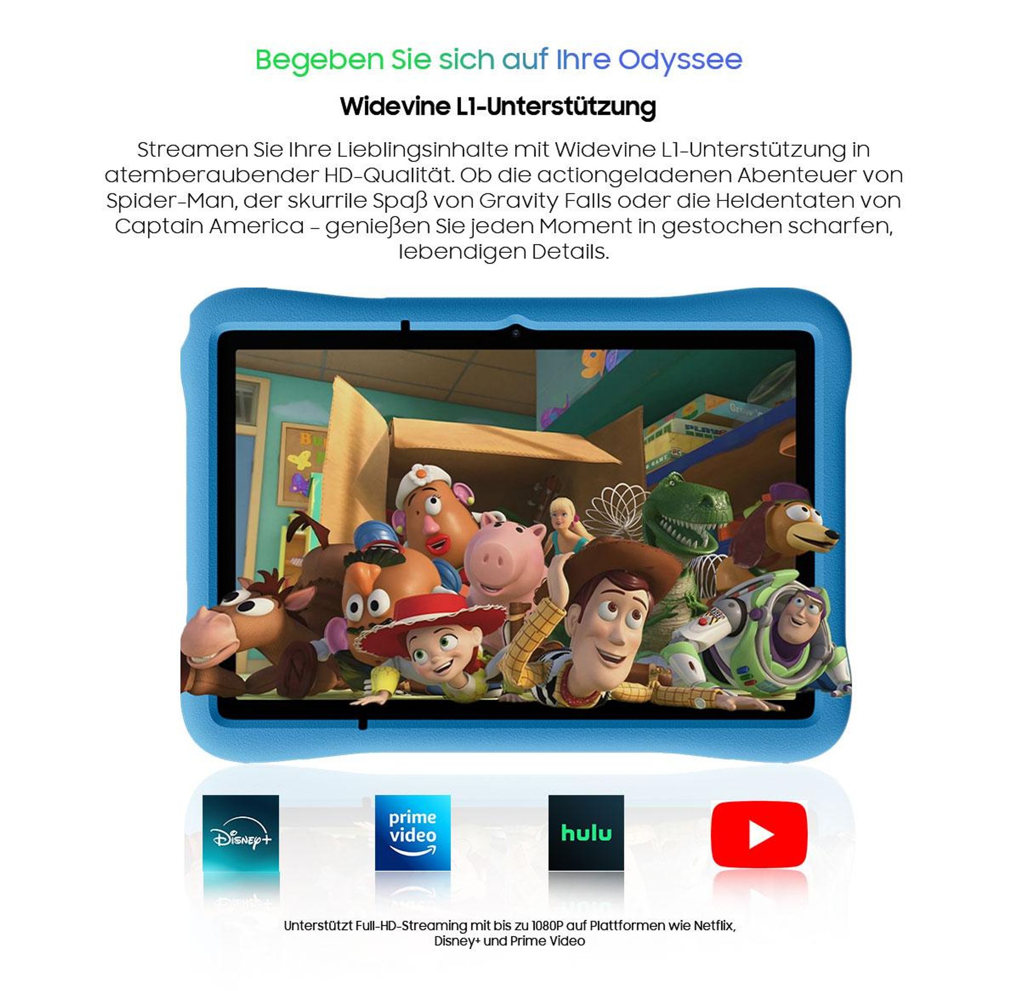 Blackview Pad 60 Kids, Kinder Tablet, 10,1", 12GB+128GB, Android 15, Elternkontrolle, Kinder-Modus, HD-Streaming, WiFi 6, mit stoßfester Schutzhülle