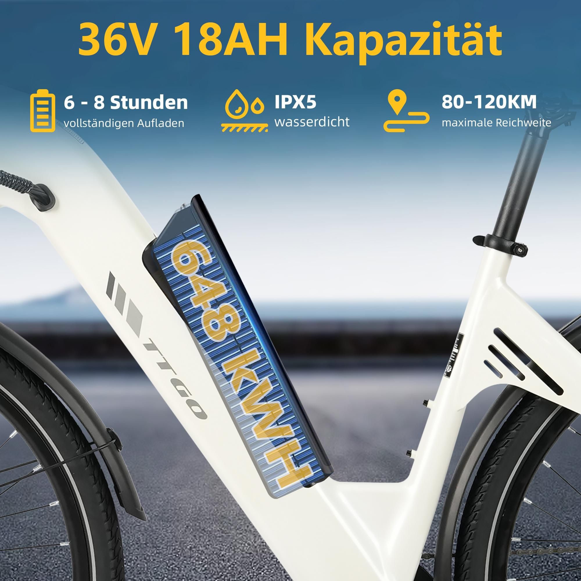 18Ah 28Zoll E-Bike, Elektrofahrrad E-Cityrad E-Bikes & E-HollandräderPedelec Unisex 7Gang E-Citybike 25KM/H für Damen und Herren Wasserdicht IP54 2026