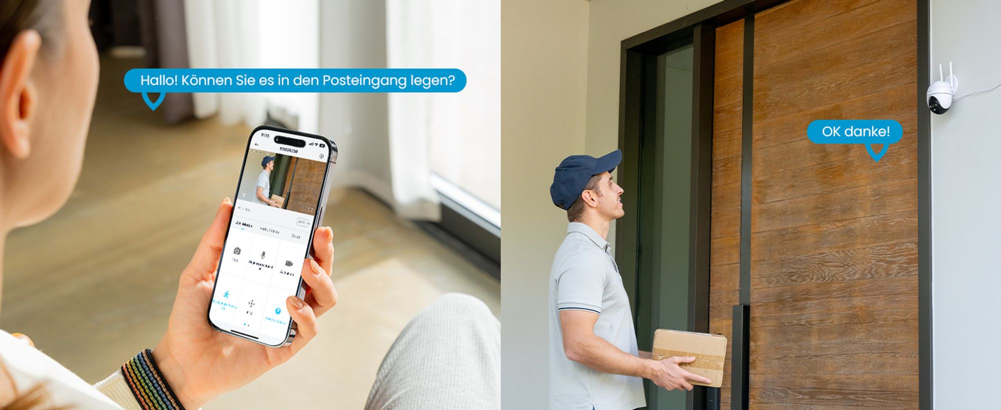 ieGeek 2K Überwachungskamera Aussen WLAN PTZ WiFi Dome Kamera Zwei-Wege-Audio