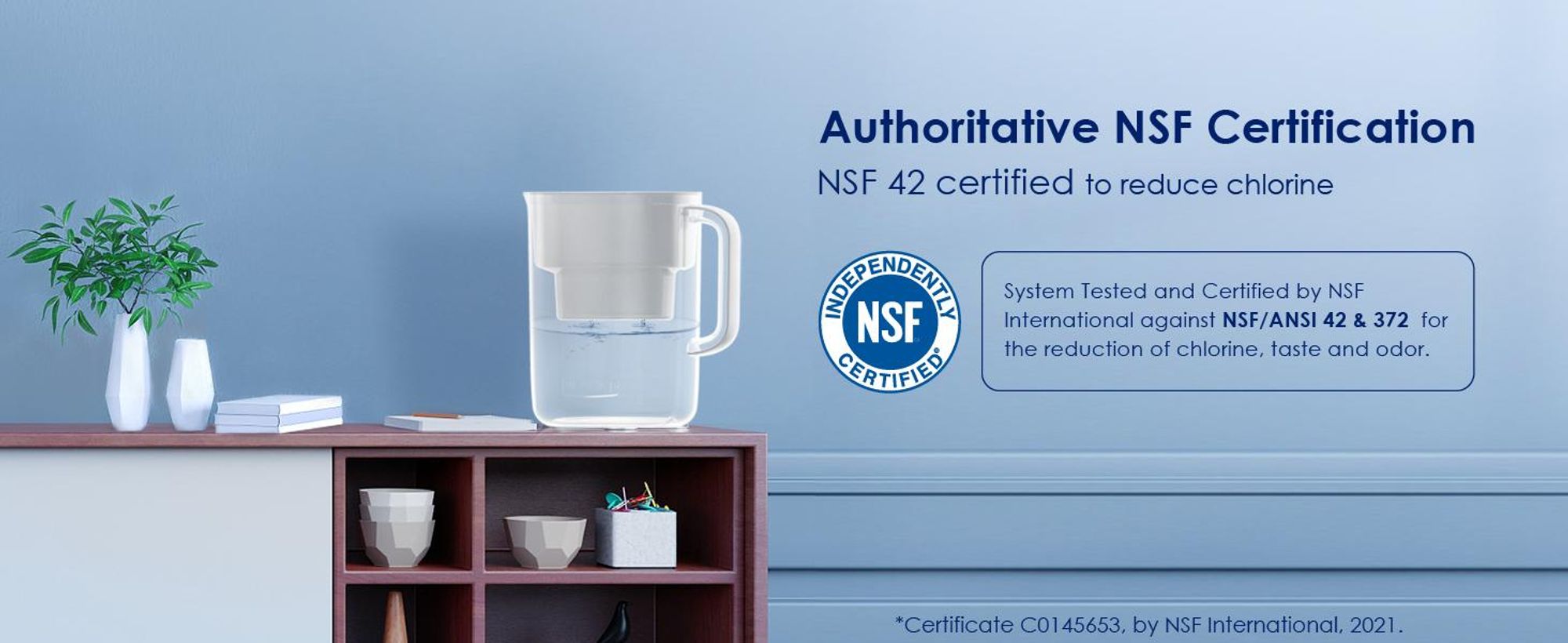 Waterdrop Lucid Wasserfilterkrug mit 4×90-Tage-Filter, 3,5 l, NSF-, BPA-frei, Weiß (Ersatzfilter: WD-PF-01A Plus)