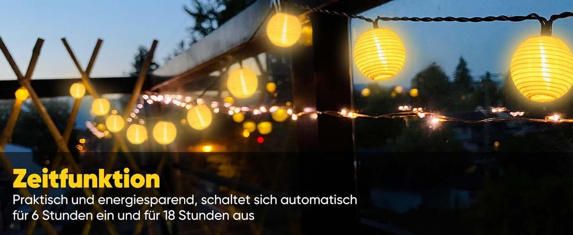 Salcar 5m 20 Lampions Lichterkette Solar Außen Lichterketten Outdoor 8 Modi IP44 für Außen Garten Liegewiese Terrasse