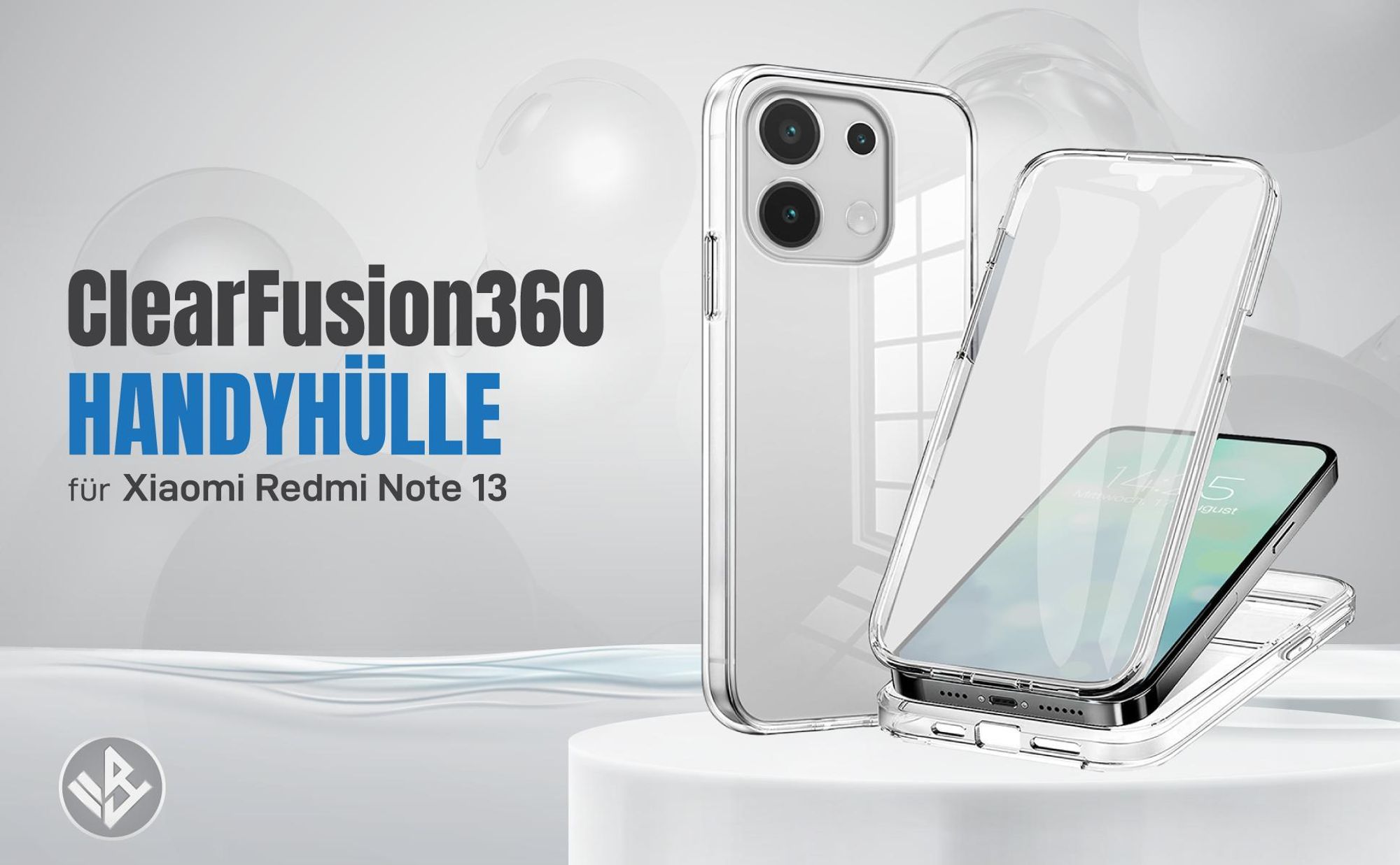 Transparente 360 Grad Hülle für Xiaomi Redmi Note 13 mit Kameraschutz