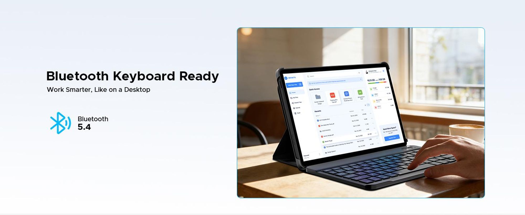 P12 Pro Tablet Android 16, 12" 2.4K 120Hz 4G LTE, 48GB(12+36) RAM + 256GB ROM (2TB TF), 12000mAh, T7300 Widevine L1 BT5.4–mit Tastatur, Maus, Stift