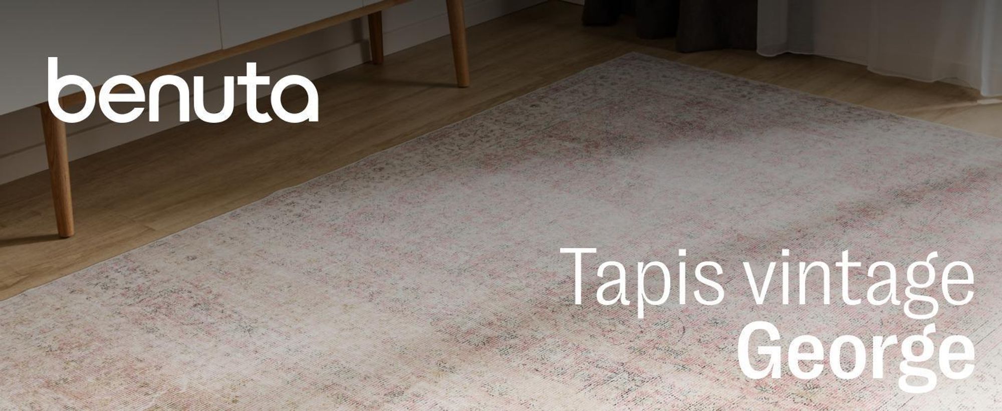benuta tapis vintage lavable George Multicolore/Beige 240x340 cm tapis de salon chambre doux oriental rectangulaire
